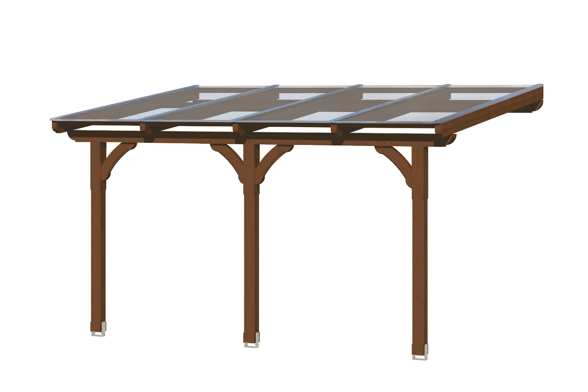 Terrassenüberdachung Rimini 434 x 300 cm, Douglasie, nussbaum