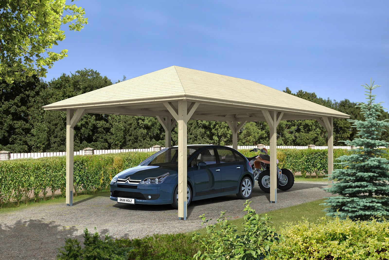 Carport Taunus 439 x 786 cm, natur