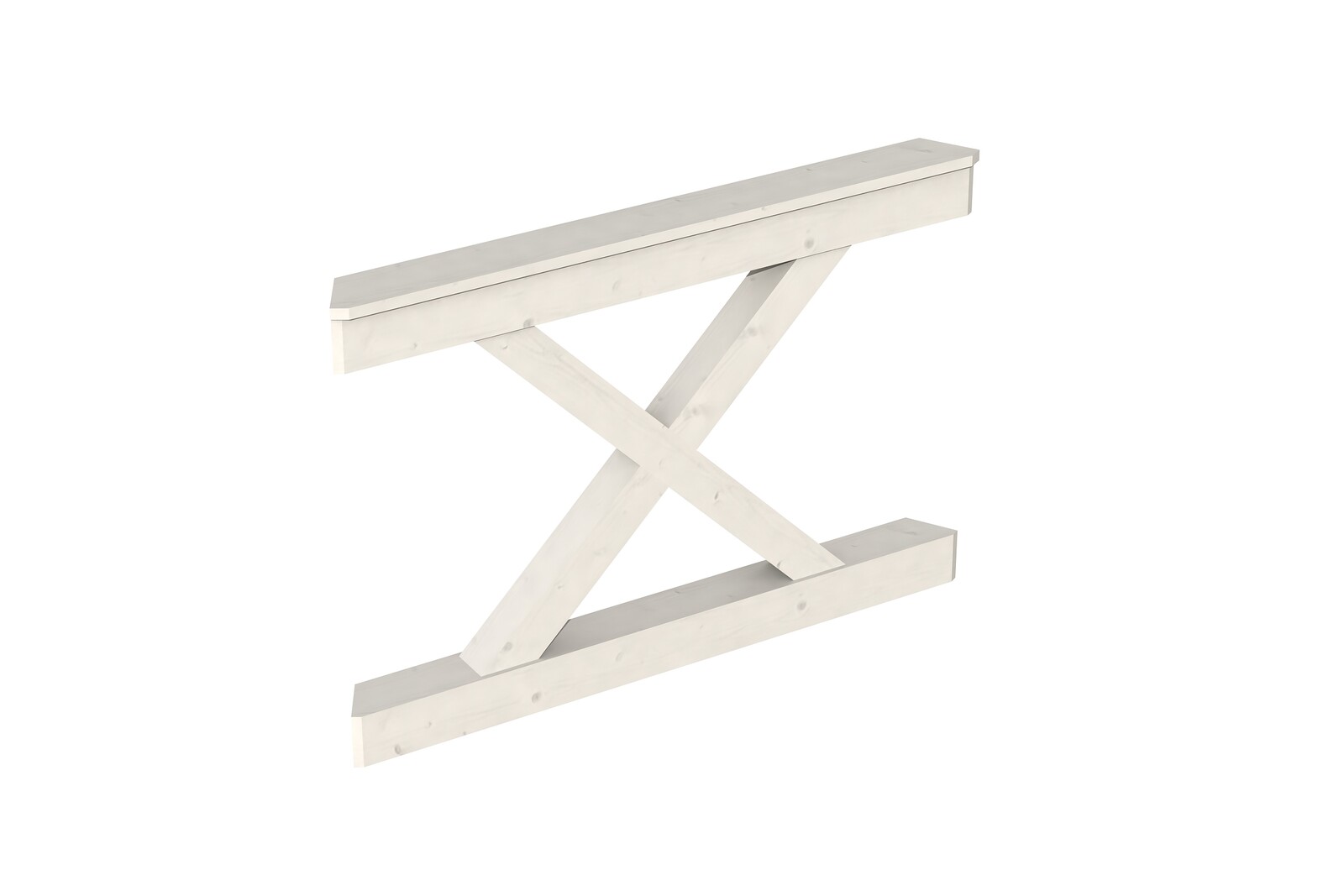 Brüstung Andreaskreuz 120 x 84 cm, Fichte, weiß
