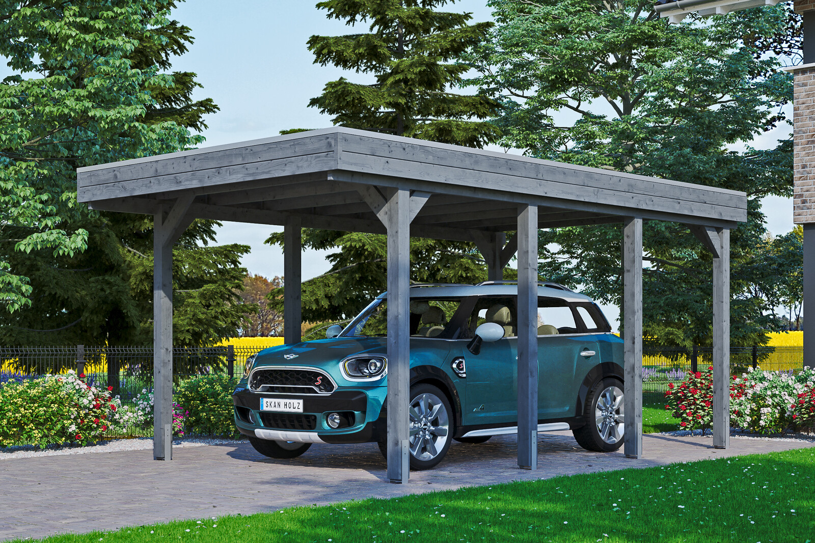 Carport Friesland 314 x 555 cm mit EPDM-Dach, schiefergrau