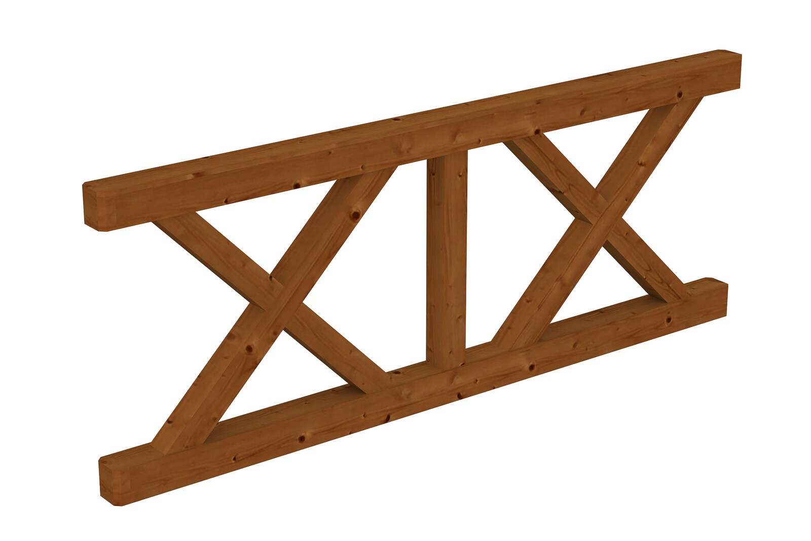 Brüstung Andreaskreuz 220 x 84 cm, Douglasie, nussbaum