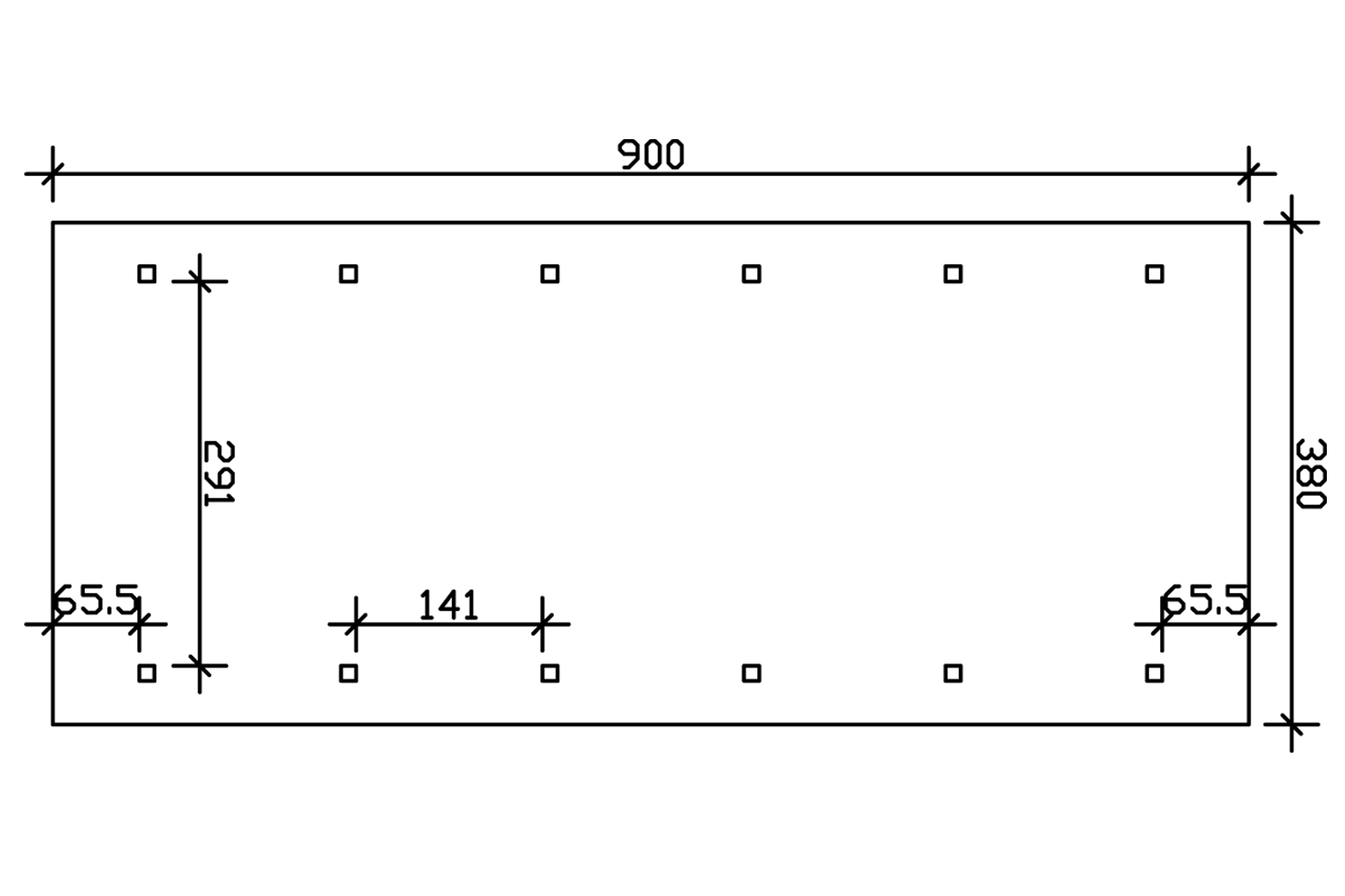 Přístřešek na auto WALLGAU 380 x 900 cm, ořech, laťování