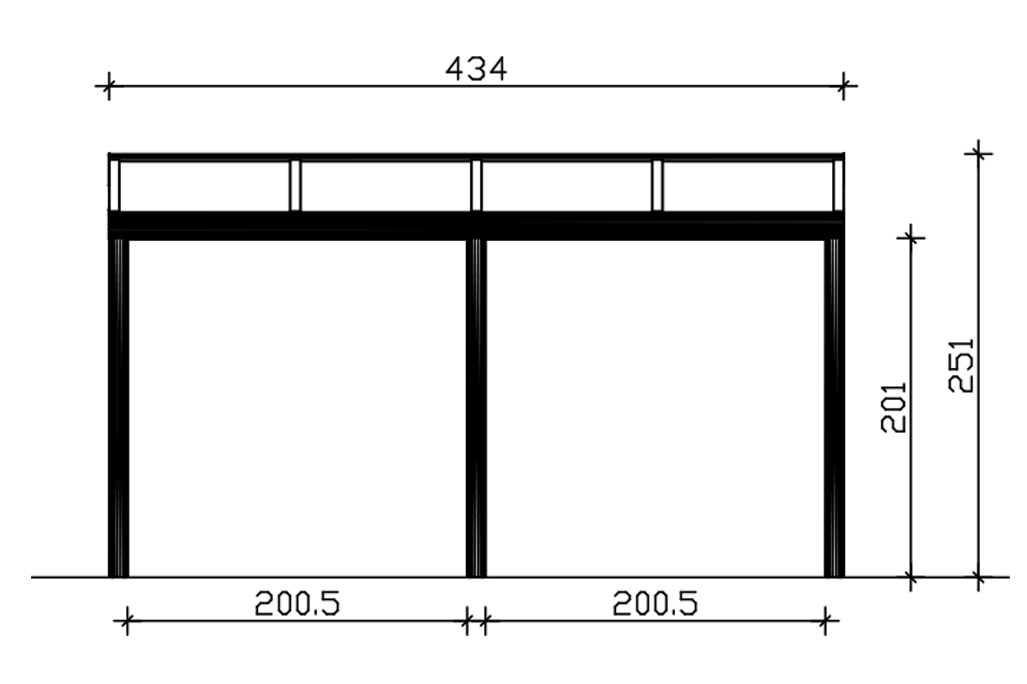 Terrassenüberdachung Garda 434 x 257 cm, Aluminium, weiß
