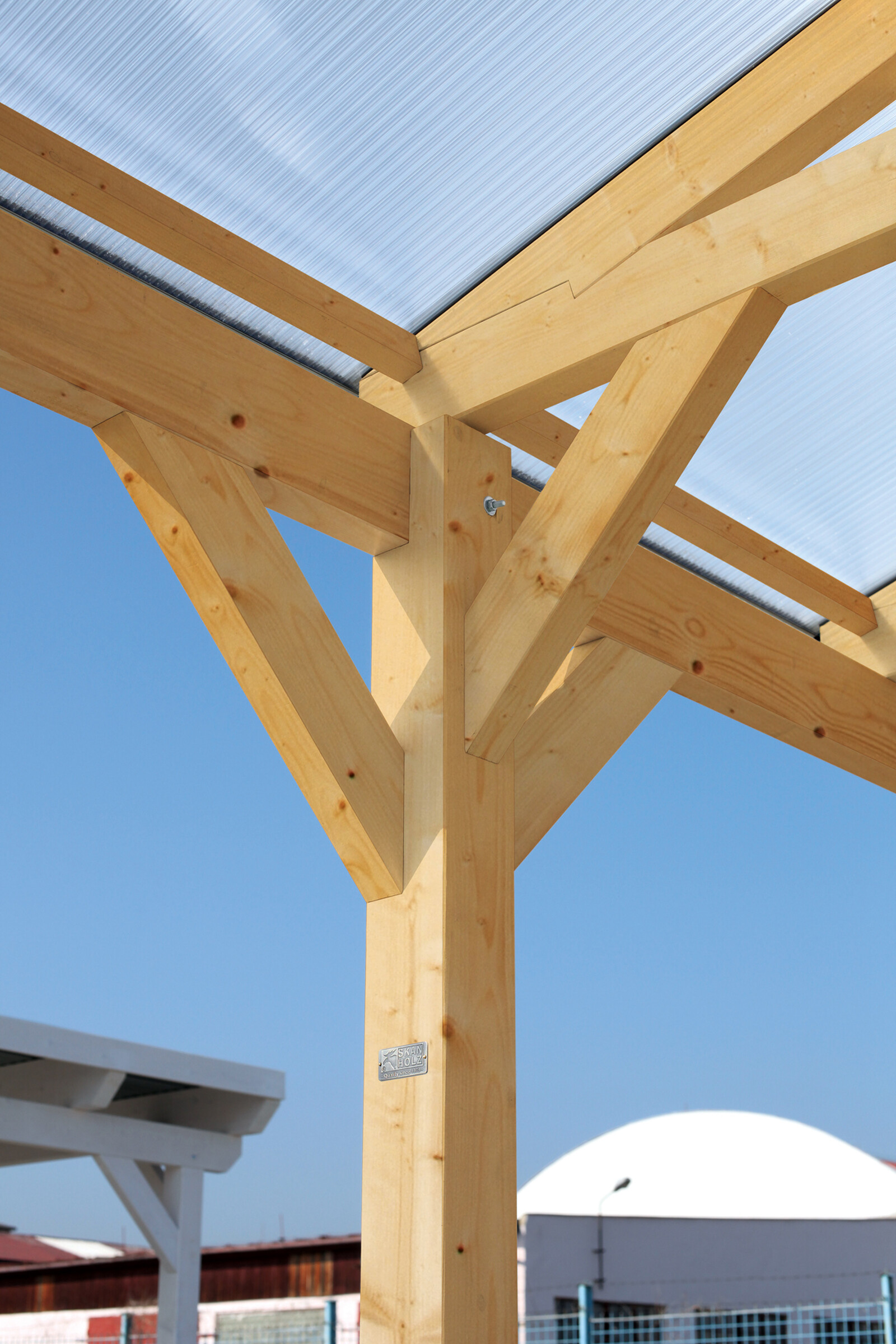Carport Westerwald 362 x 541 cm, onbehandeld, met polycarbonaatplaten