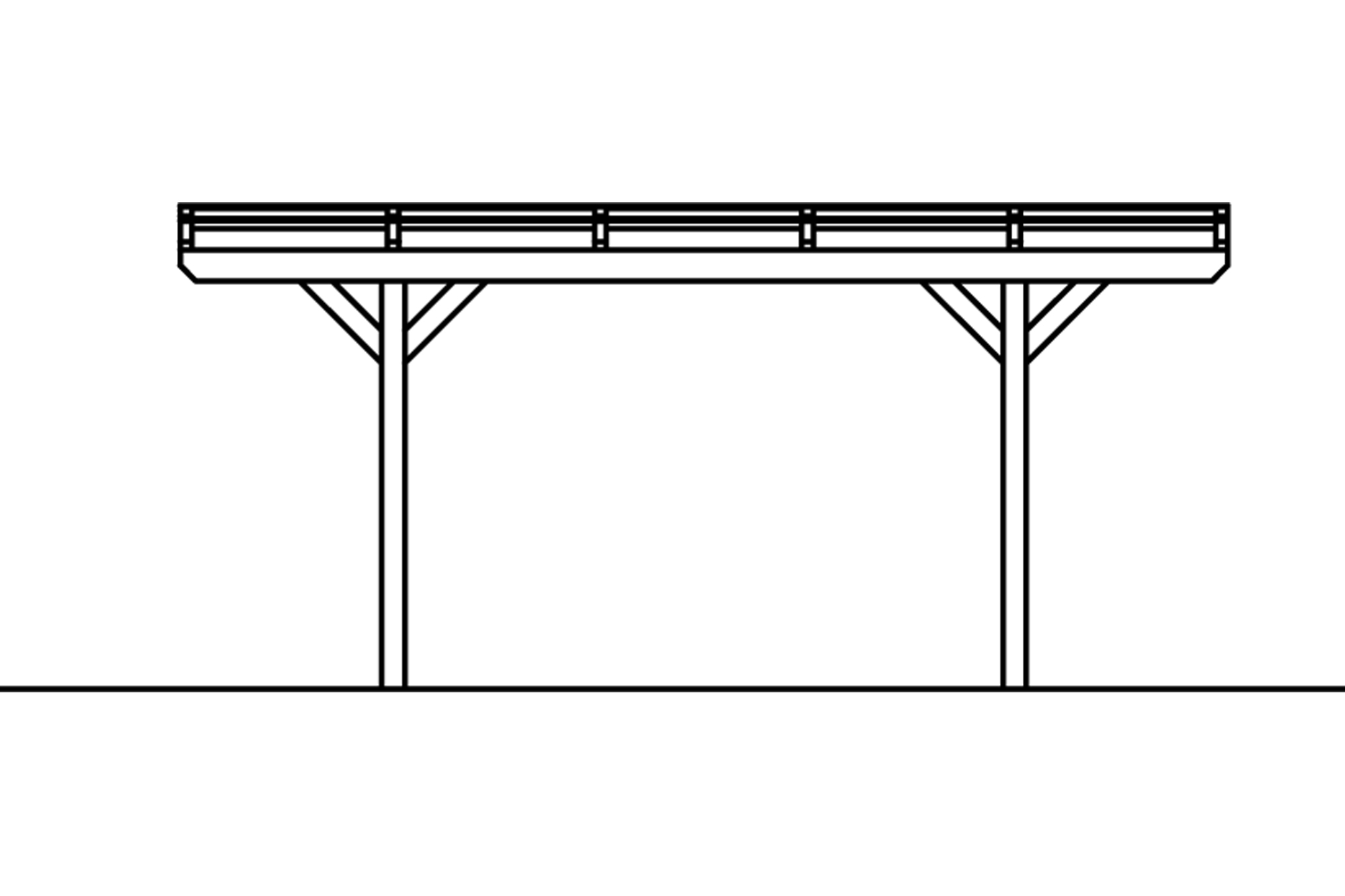 Carport Odenwald 640 x 541 cm, natur