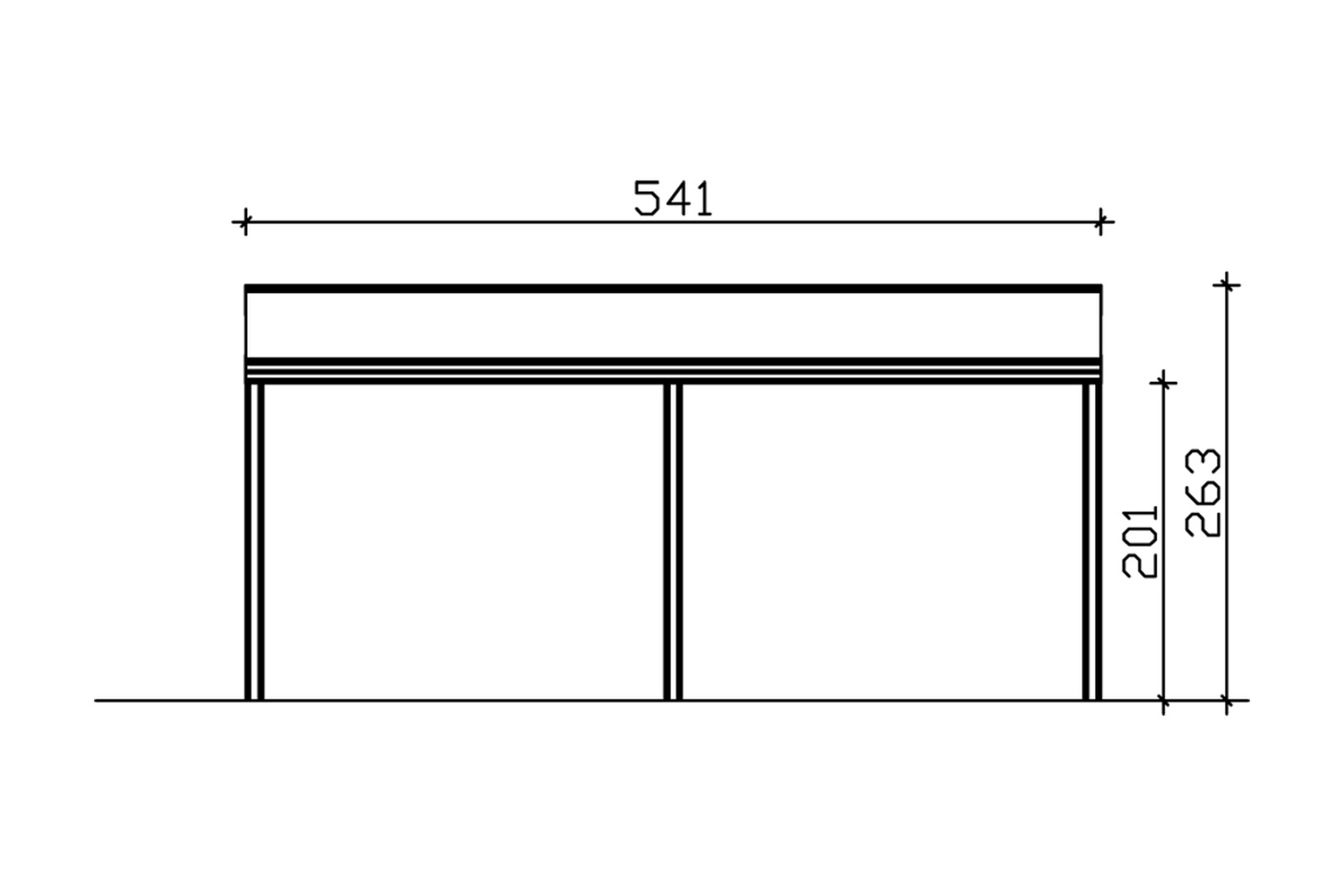 Terrassenüberdachung Monza 541 x 357 cm, Aluminium, weiß