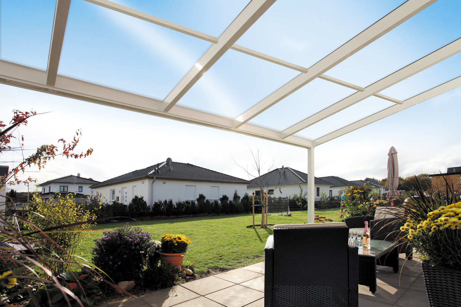 Terrassenüberdachung Modena 434 x 357 cm, Aluminium, weiß