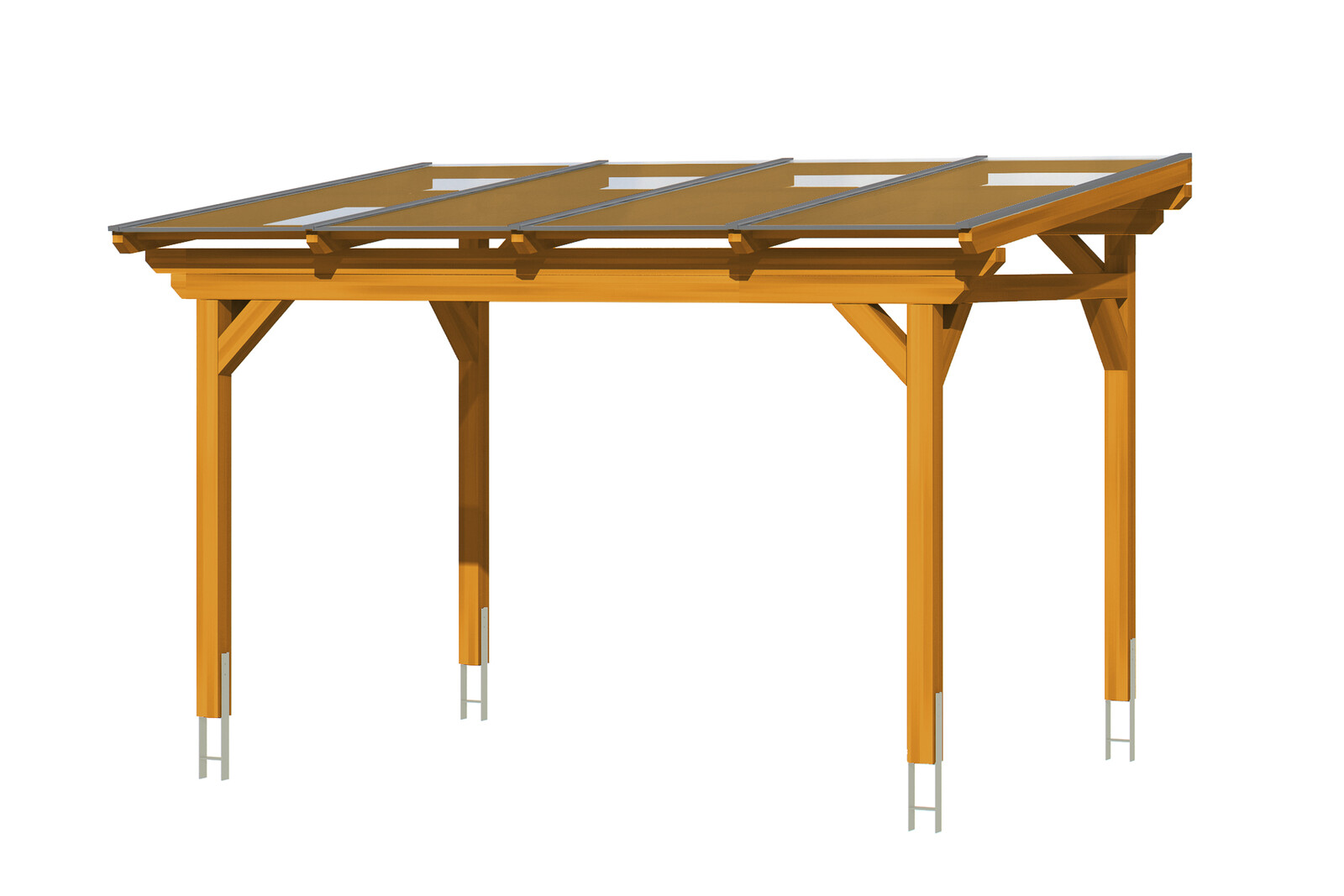 Terrassenüberdachung Sanremo 434 x 250 cm, Leimholz, eiche hell