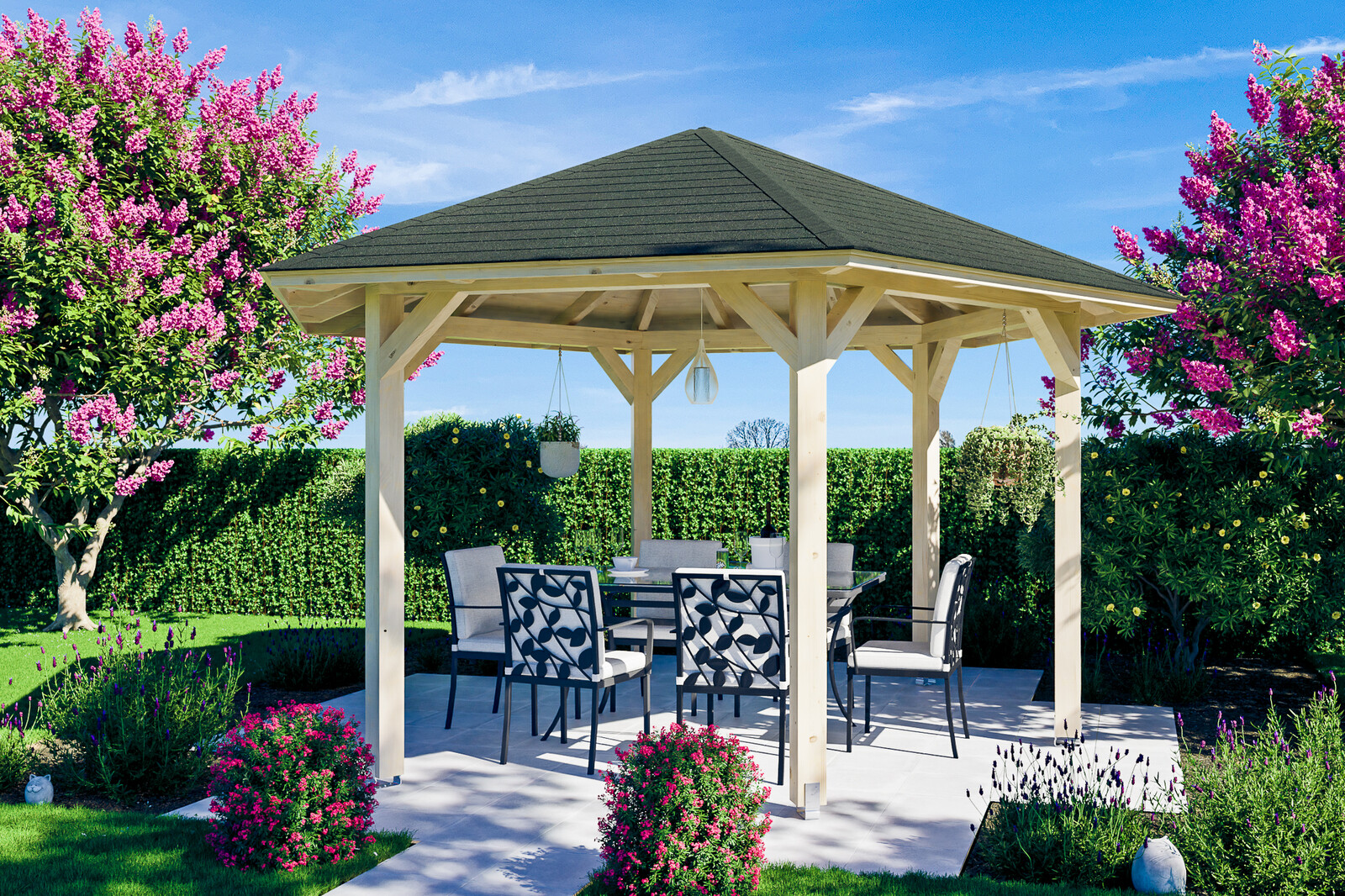 6hranný altán NANCY 3, Ø 480 cm, barevně neošetřeno