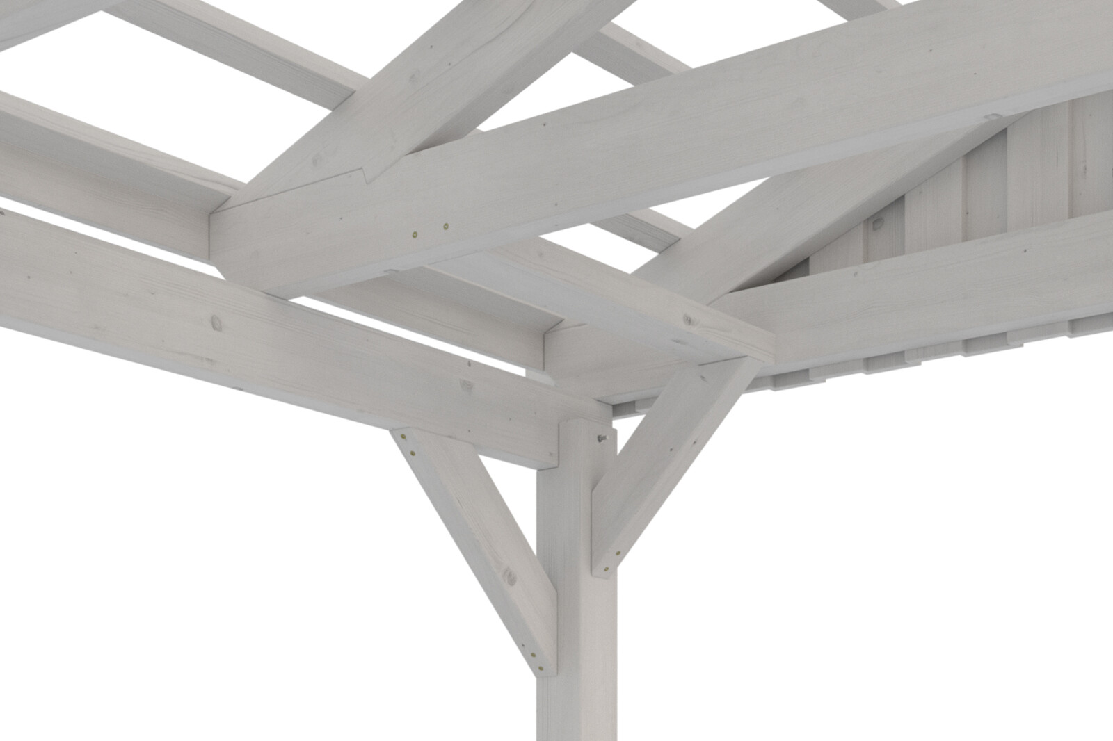 Carport Fichtelberg 618 x 808 cm, Dachlattung, weiß