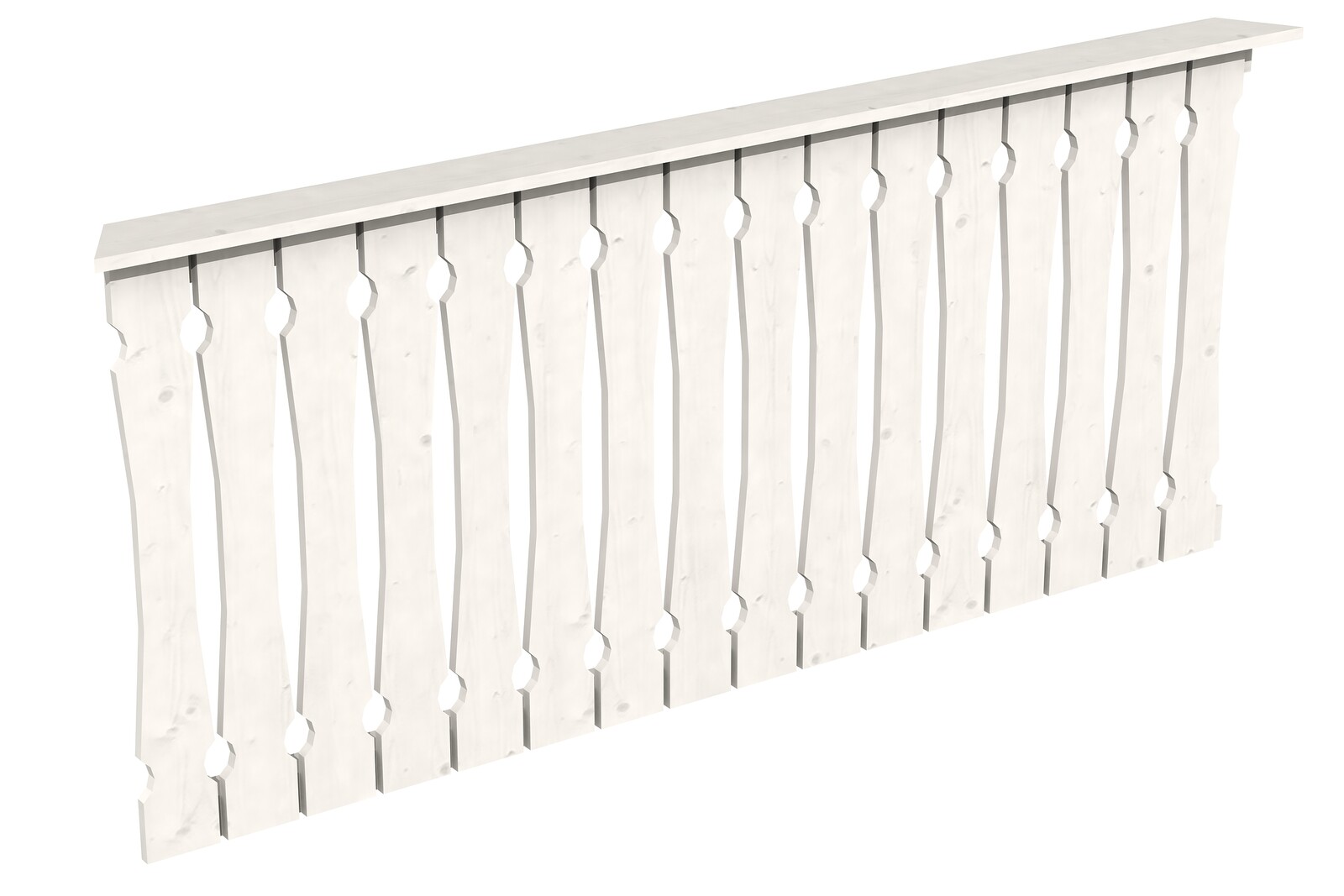 Pažení z bednění balkonu 210 x 96 cm, NICE 4, lazura bílá