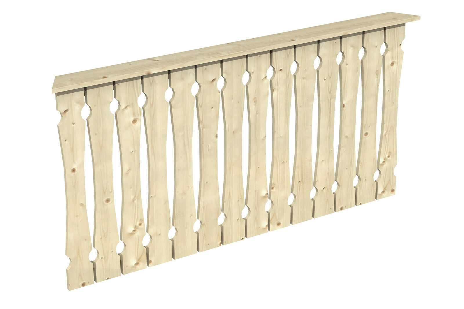 Brüstung Balkonschalung 180 x 96 cm, Fichte, natur