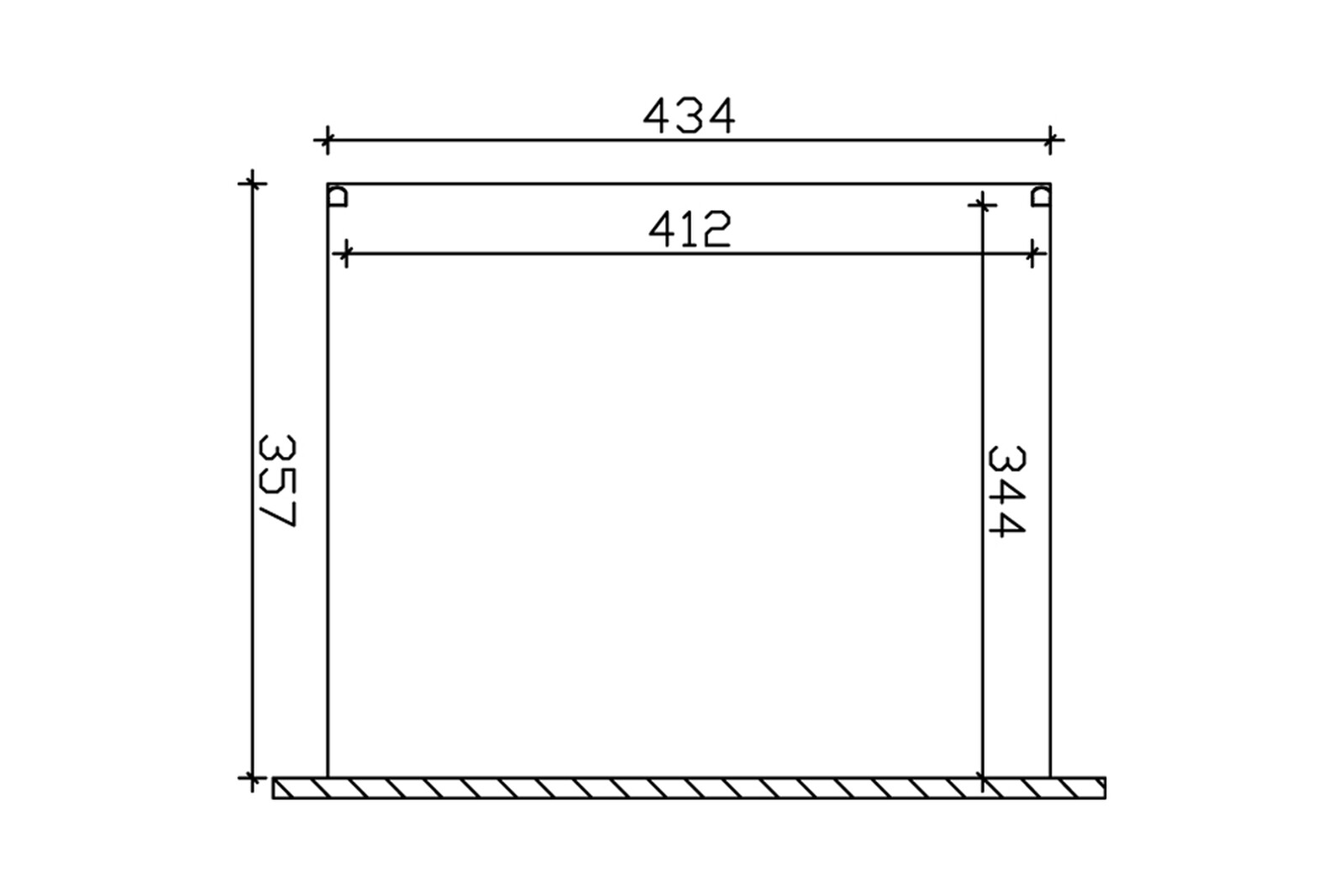 Terrassenüberdachung Modena 434 x 357 cm, Aluminium, weiß