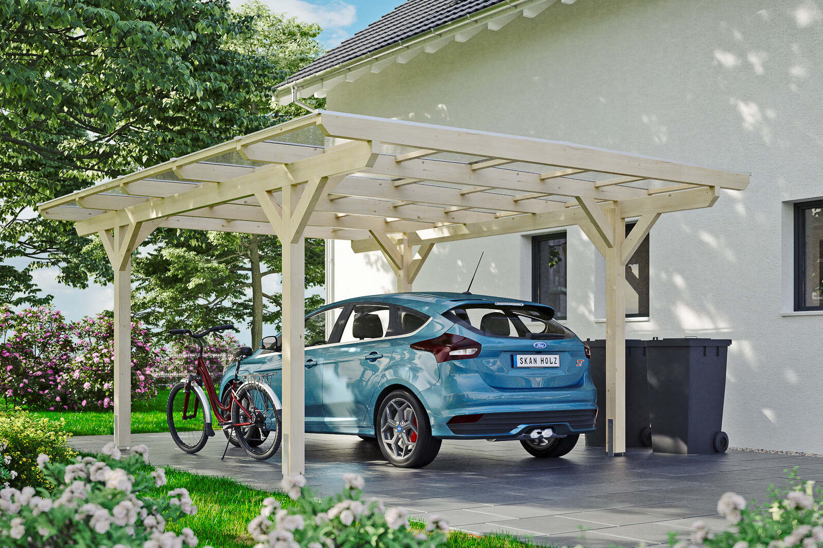 Carport Odenwald 428 x 541 cm, natur
