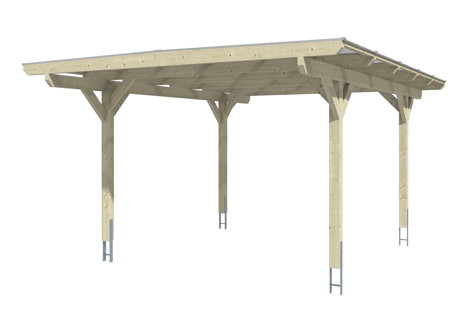 Carport Odenwald 428 x 541 cm, eiche hell
