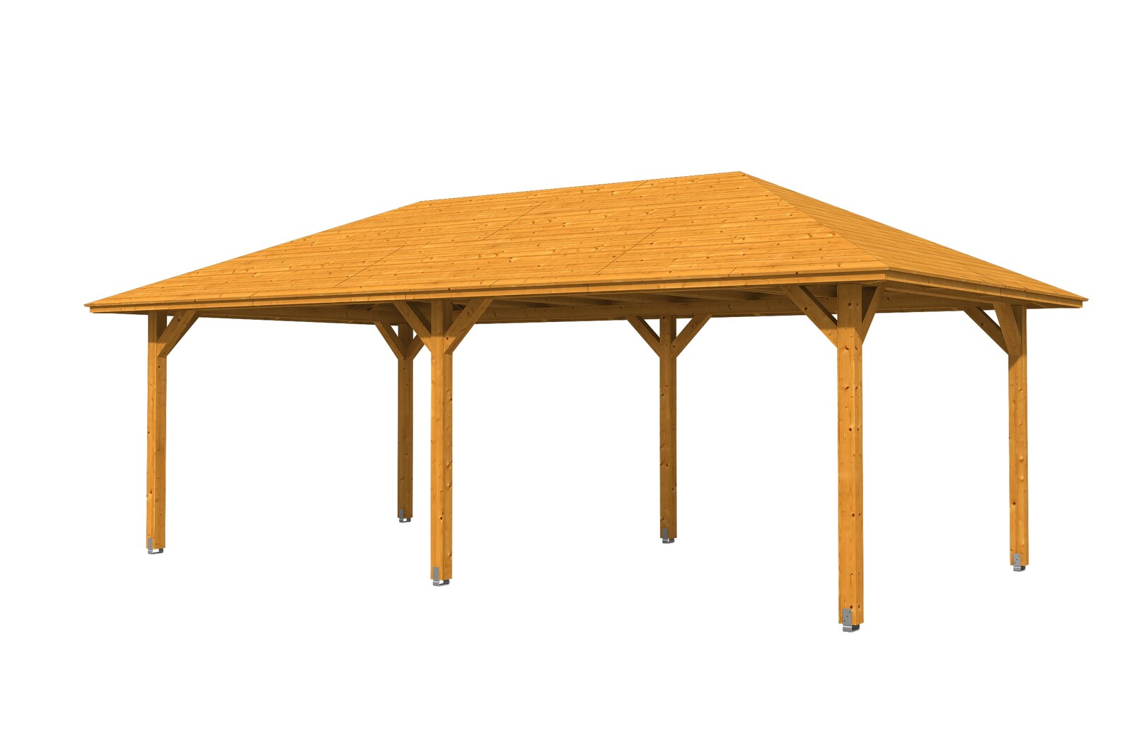4hranný altán ORLEANS 2, 439 x 786 cm, barevně ošetřené v barvě světlý dub