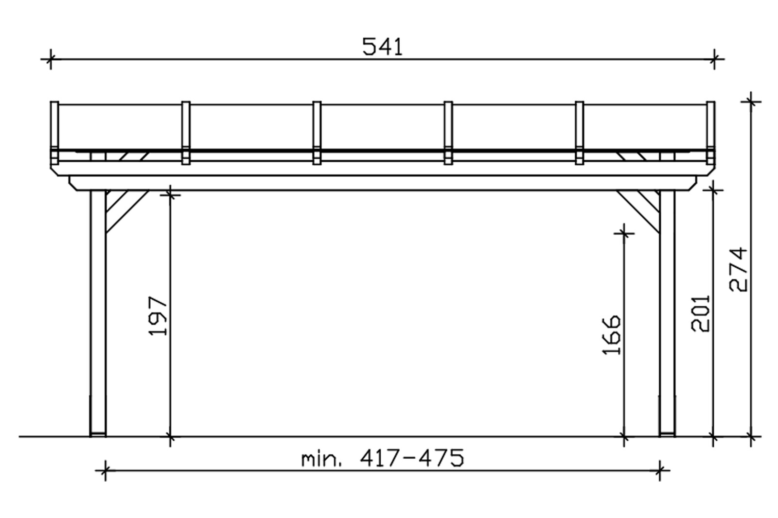 Terrassenüberdachung Sanremo 541 x 300 cm, Leimholz, nussbaum