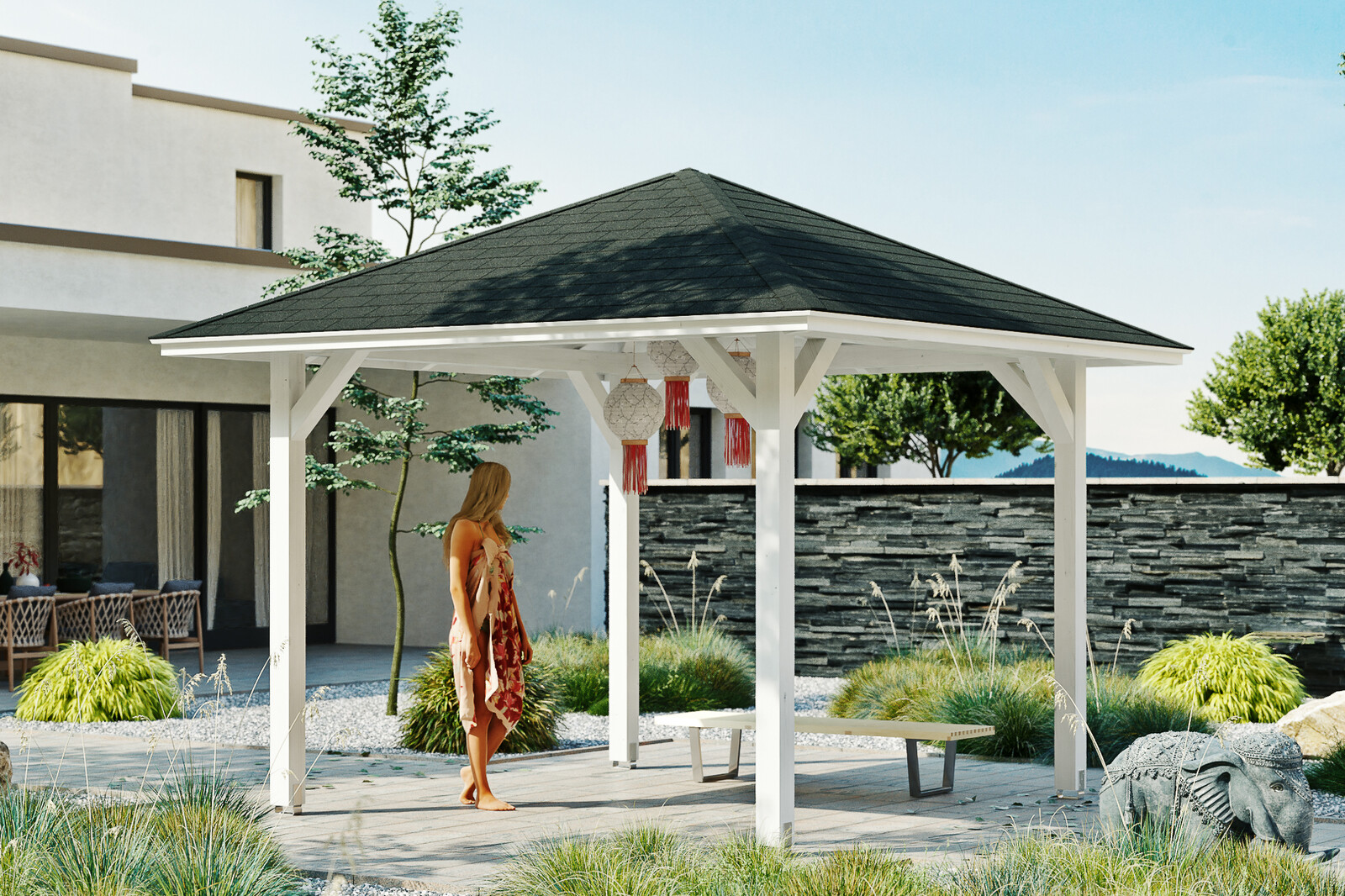 Pavillon Cannes 1, Leimholz, weiss