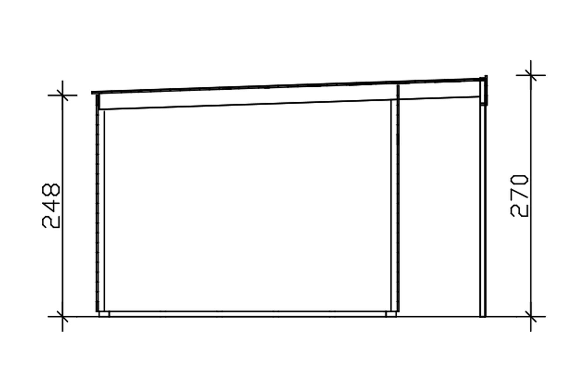 Gartenhaus Tokio 2, 340 x 340 cm, doppelschalig, natur