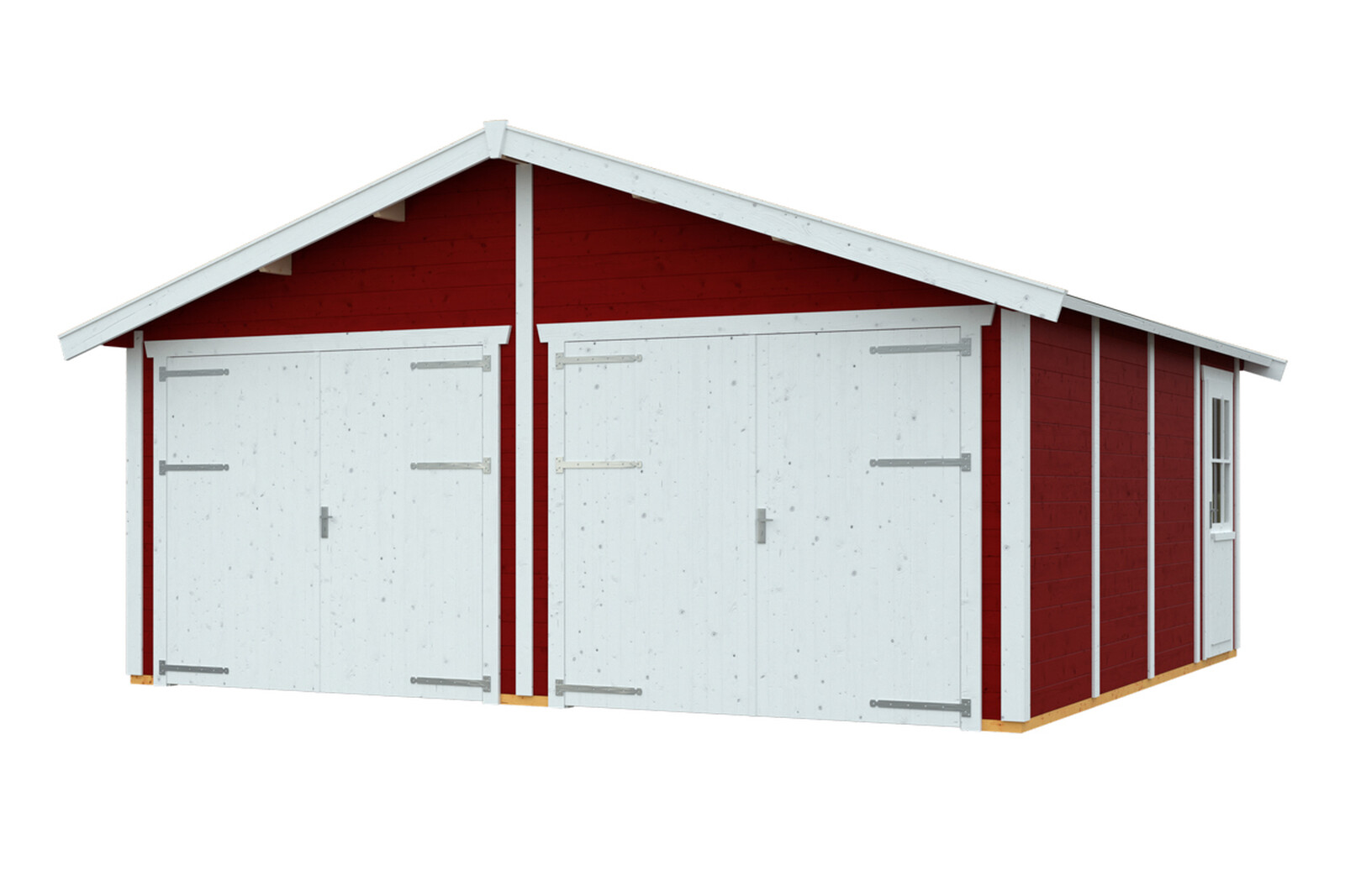 Holzgarage Varberg 3, 570 x 525 cm, schwedenrot