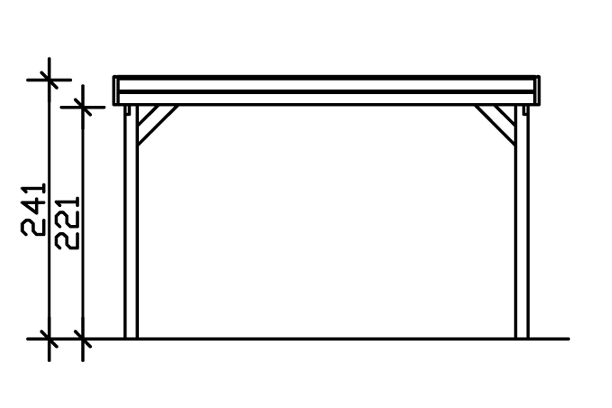 Carport Friesland 397 x 860 cm mit Aluminiumdach