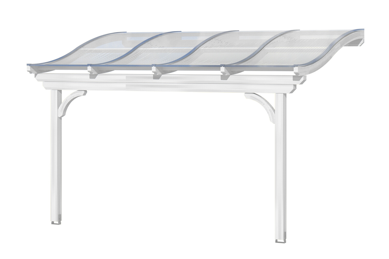 Terrassenüberdachung Verona 434 x 239 cm, Leimholz, weiß