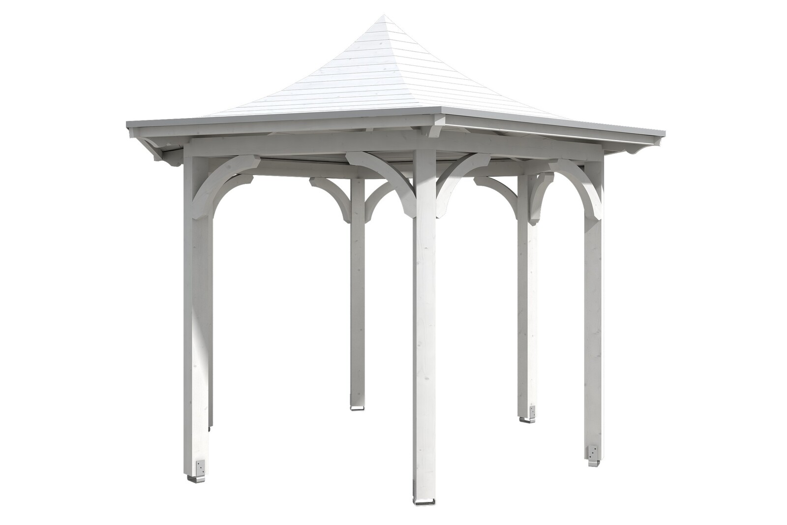 6hranný altán VERSAILLES, Ø 418 cm, barevně ošetřeno v bílé barvě