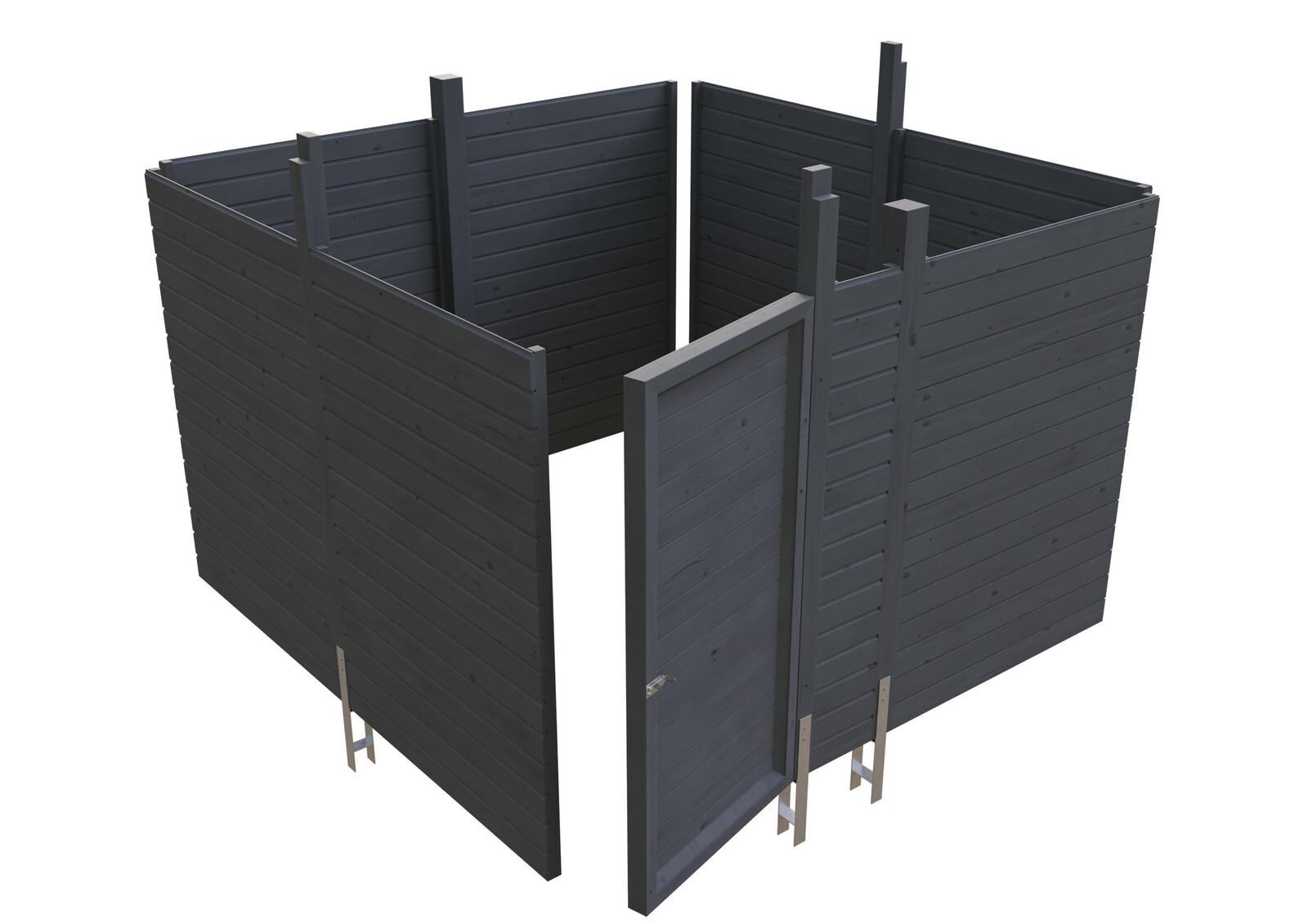 Abstellraum C2, 314x317cm, Profilschalung,  schiefergrau