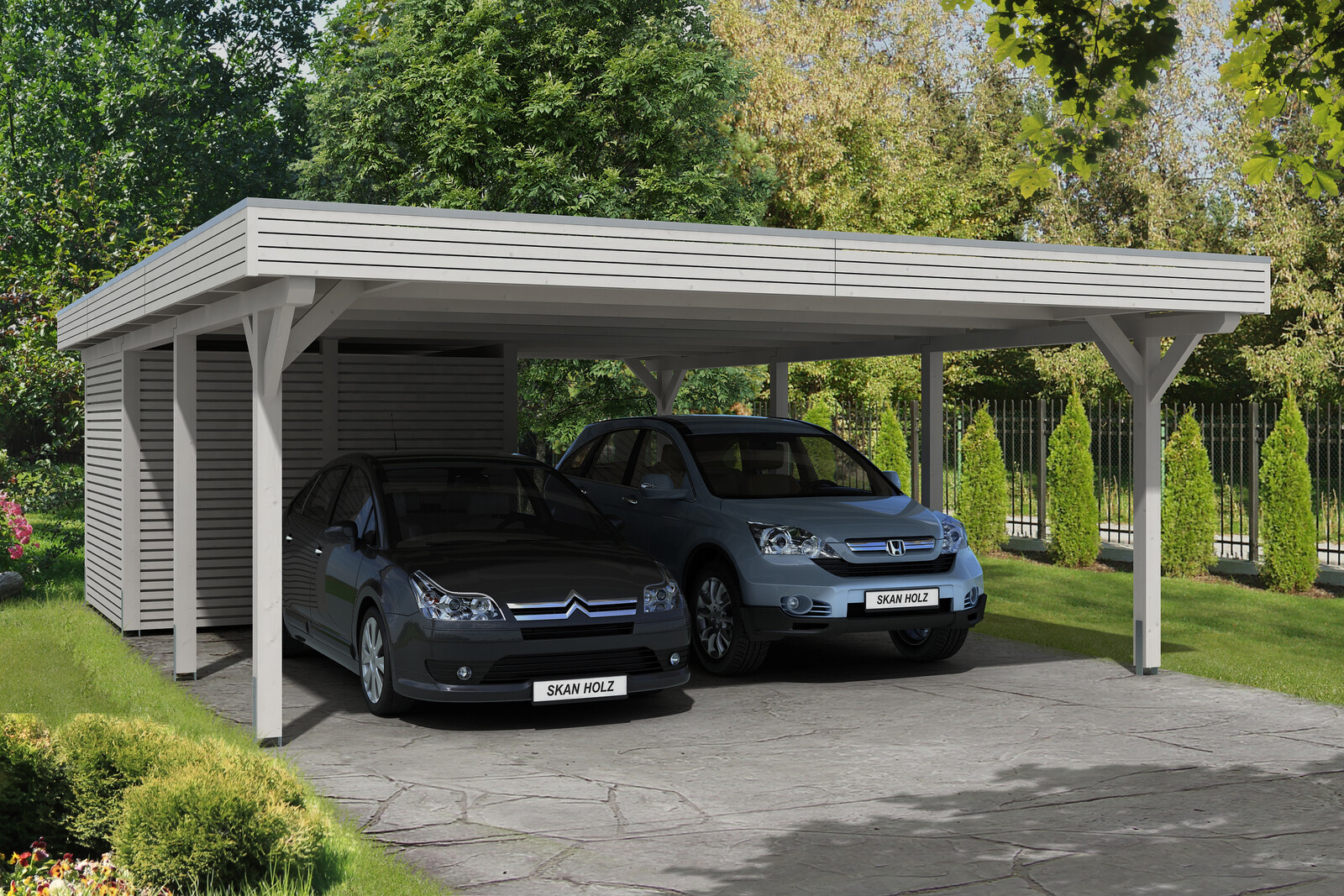 Doppelcarport Spessart mit Abstellraum