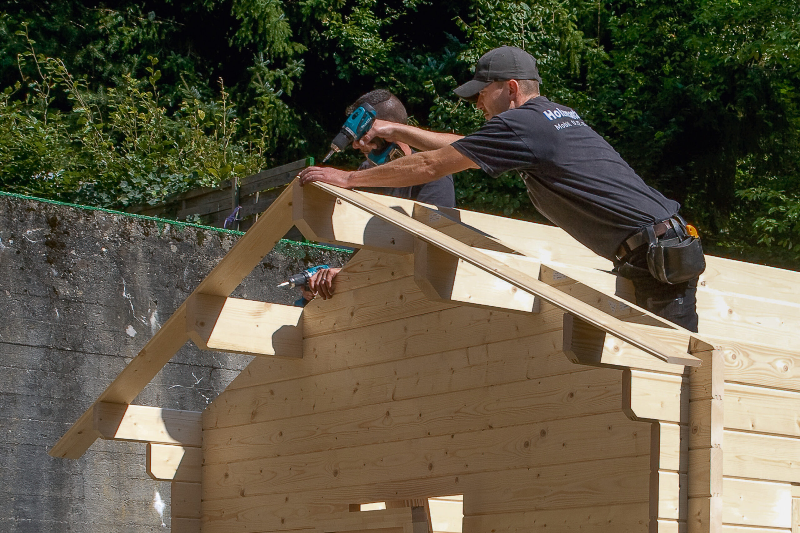 Montage des Daches