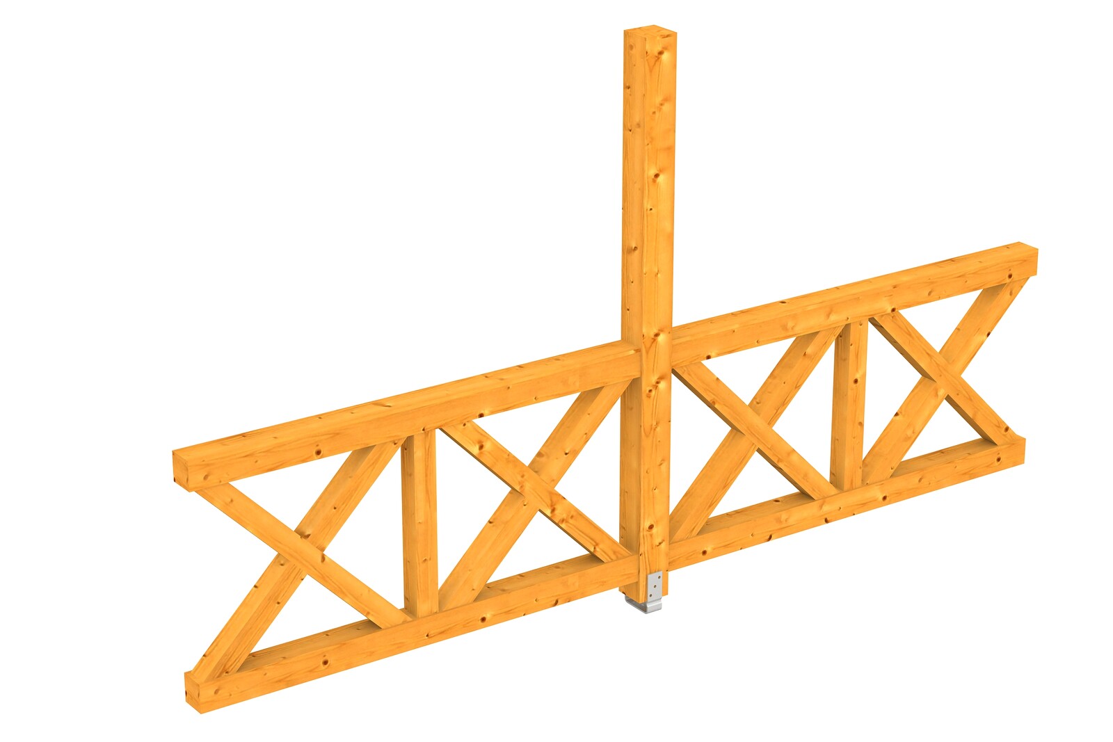 Boční stěna ondřejský kříž 343 x 210 cm, Smrk, lazura světlý dub