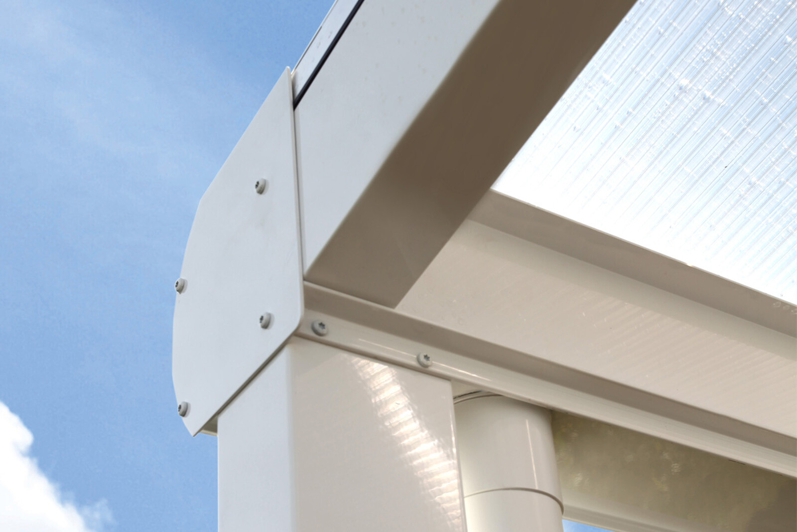 Terrassenüberdachung Genua 434 x 257 cm, Aluminium, weiß