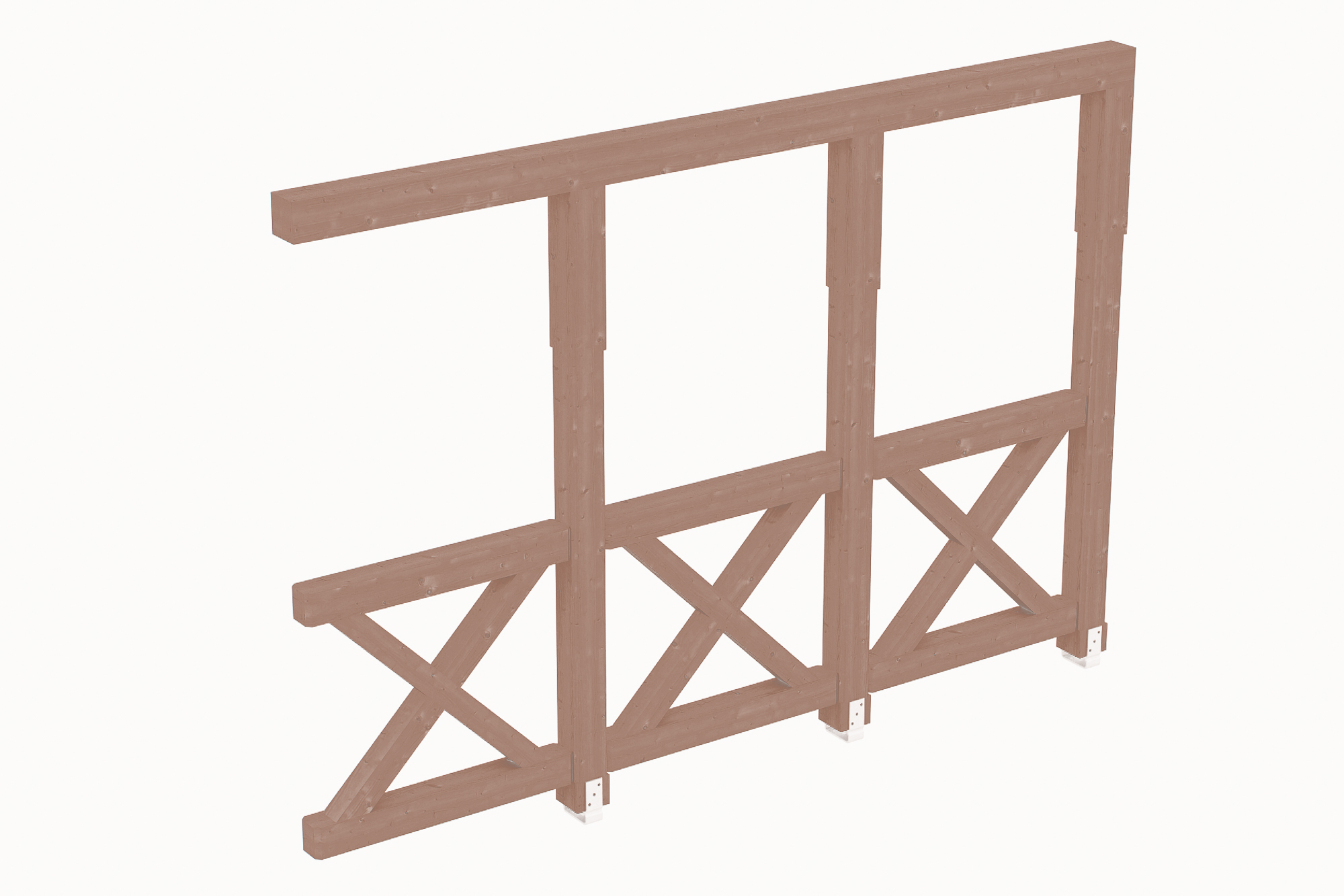 Seitenwand Andreaskreuz 305 x 210 cm, Douglasie, natur