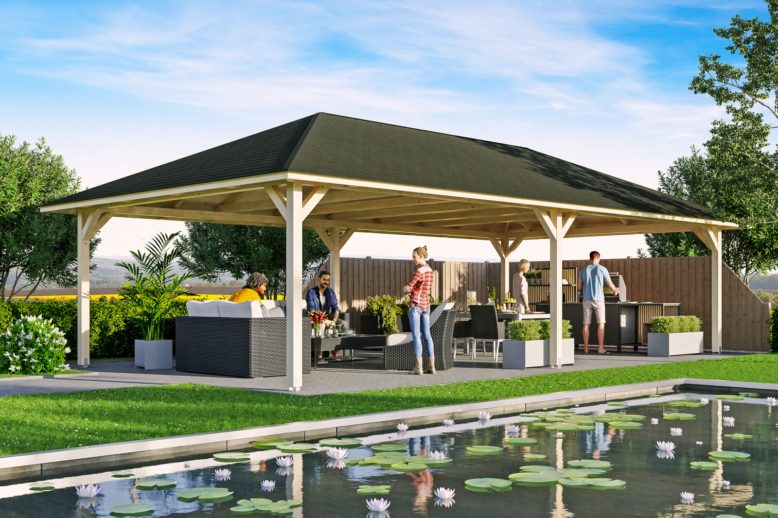 Pavillon Orleans 4, Leimholz, natur