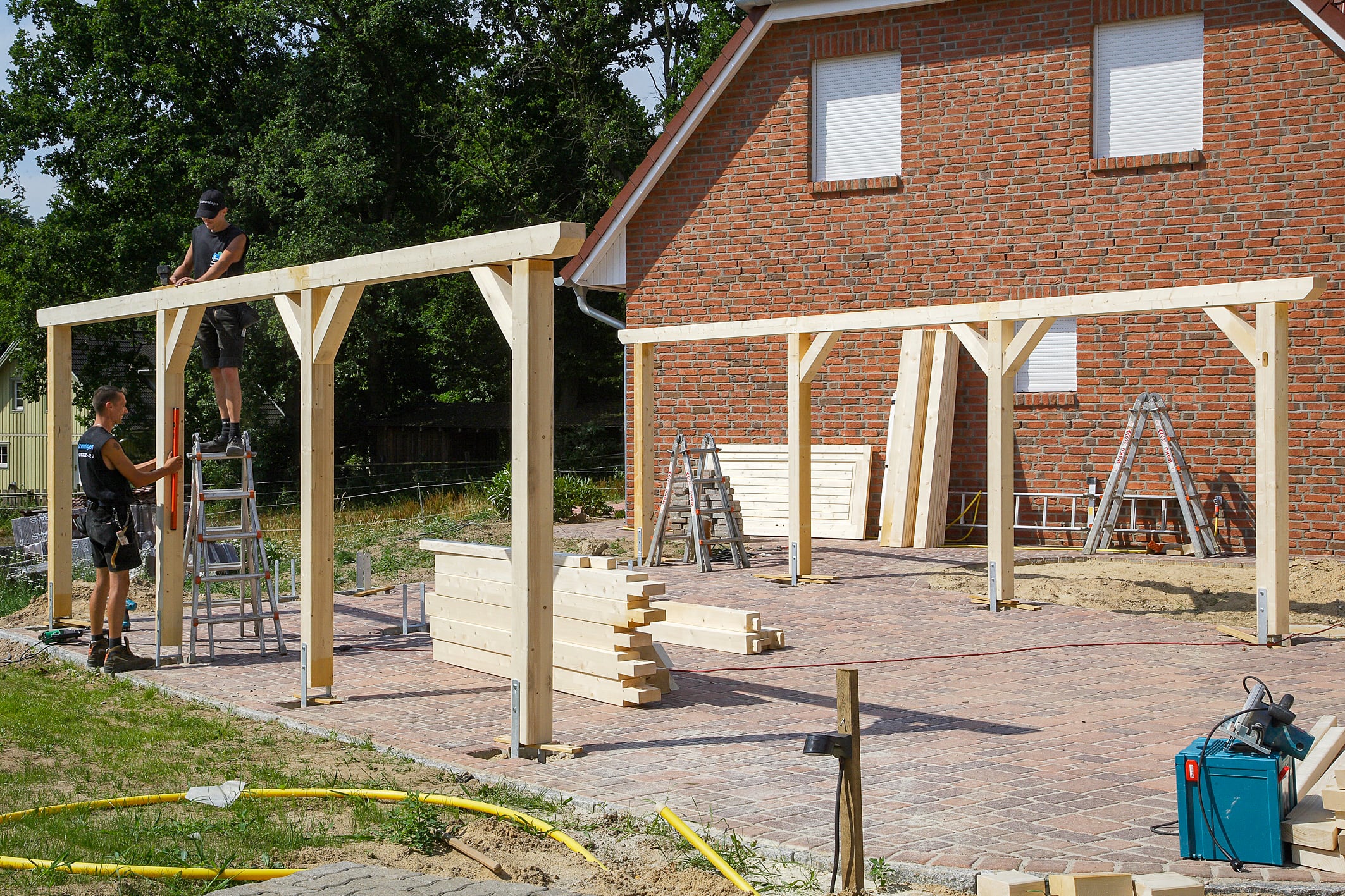 Montage eines Carports