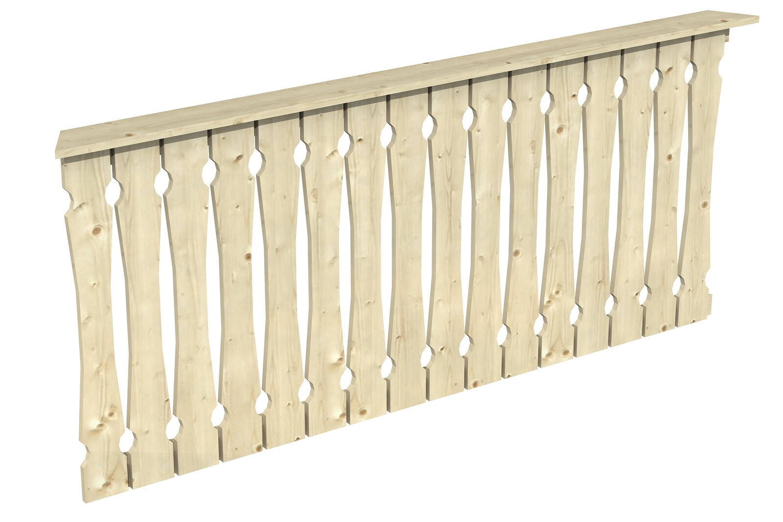 Balustrade balcony siding 210 x 96 cm, Nice 4, untreated