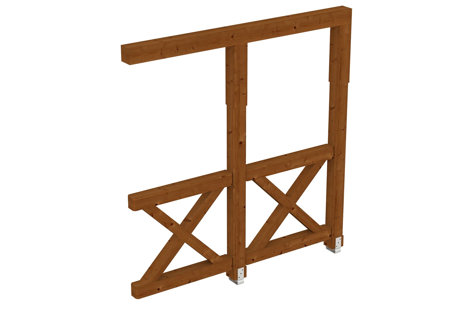 Seitenwand Andreaskreuz 205 x 210 cm, Douglasie, nussbaum