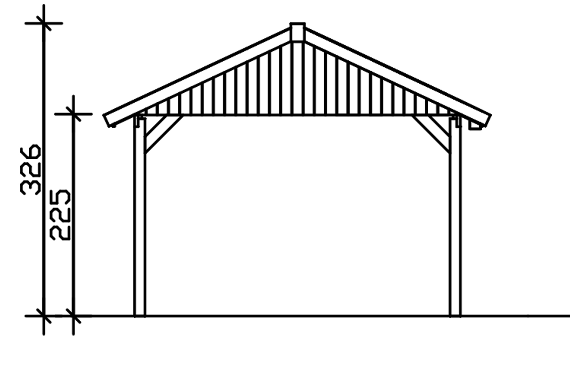 Přístřešek na auto WALLGAU 430 x 900 cm, šedá, černá šindele