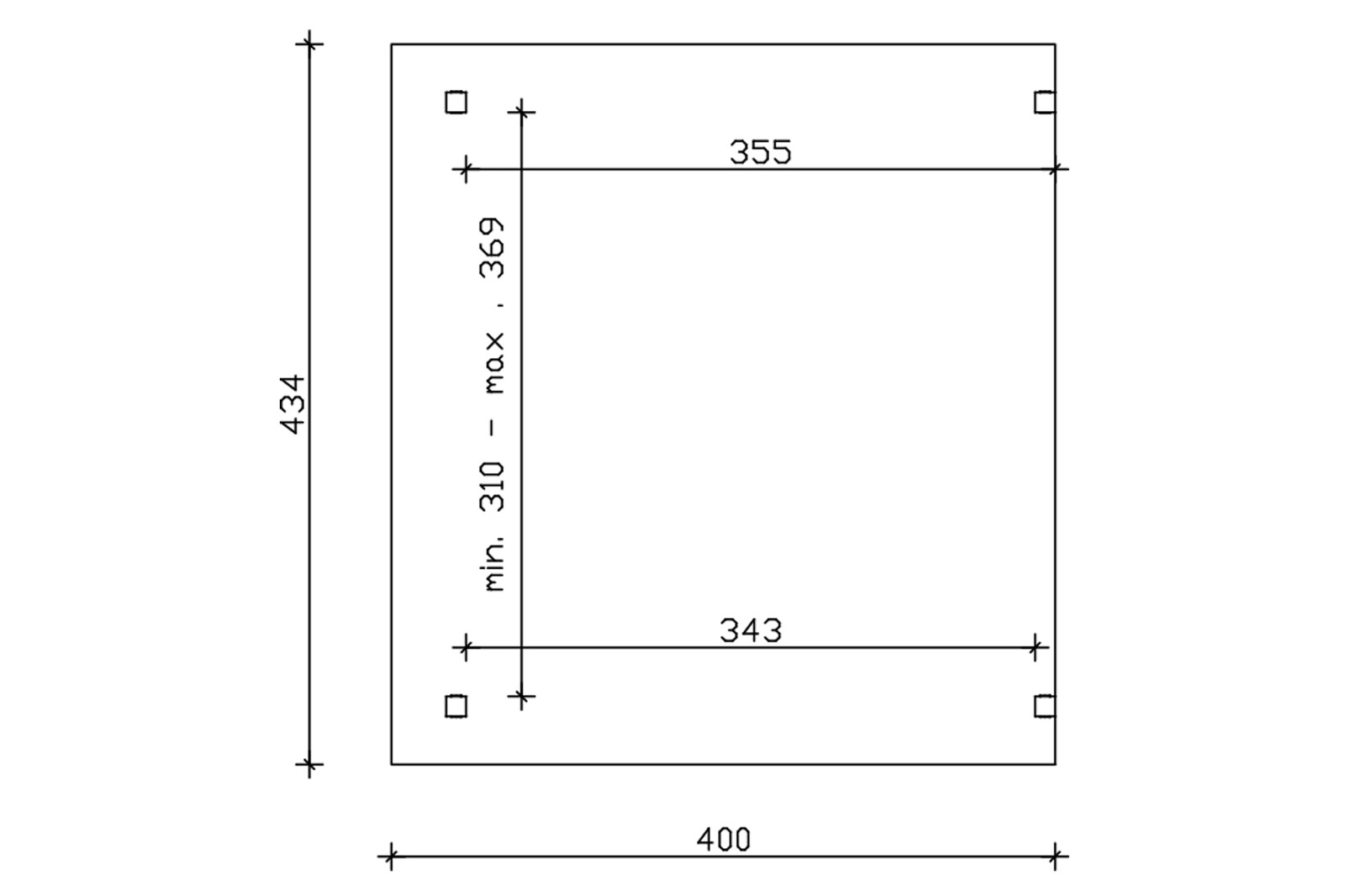 Terrassenüberdachung Sanremo 434 x 400 cm, Leimholz, schiefergrau