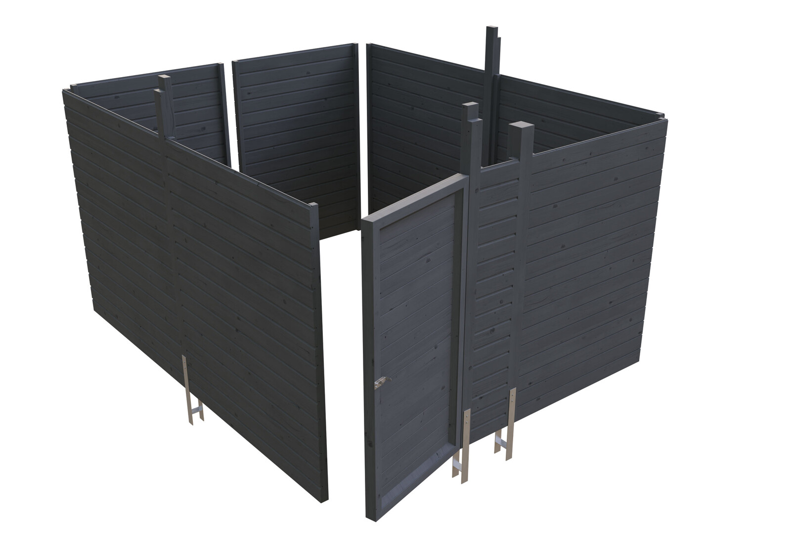 Abstellraum C4, 378x317cm, Profilschalung,  schiefergrau