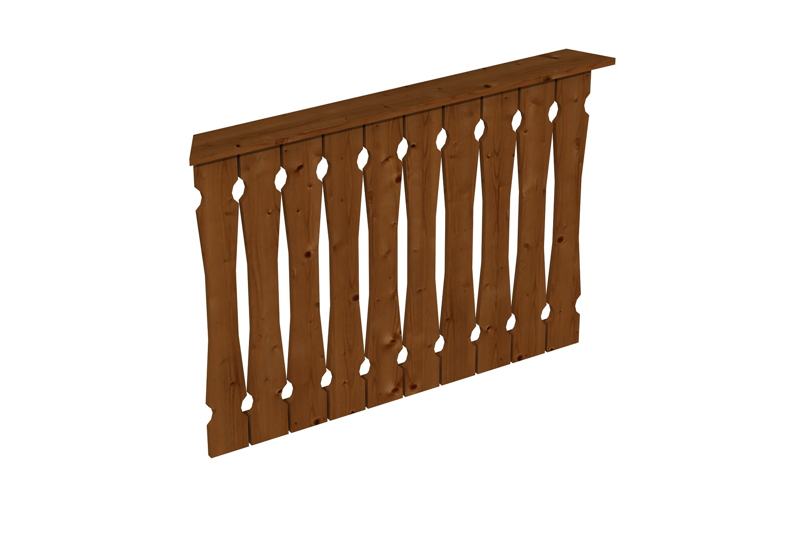 Balustrade balcony siding 120 x 96 cm, Nancy 1, colour pre-treated in walnut