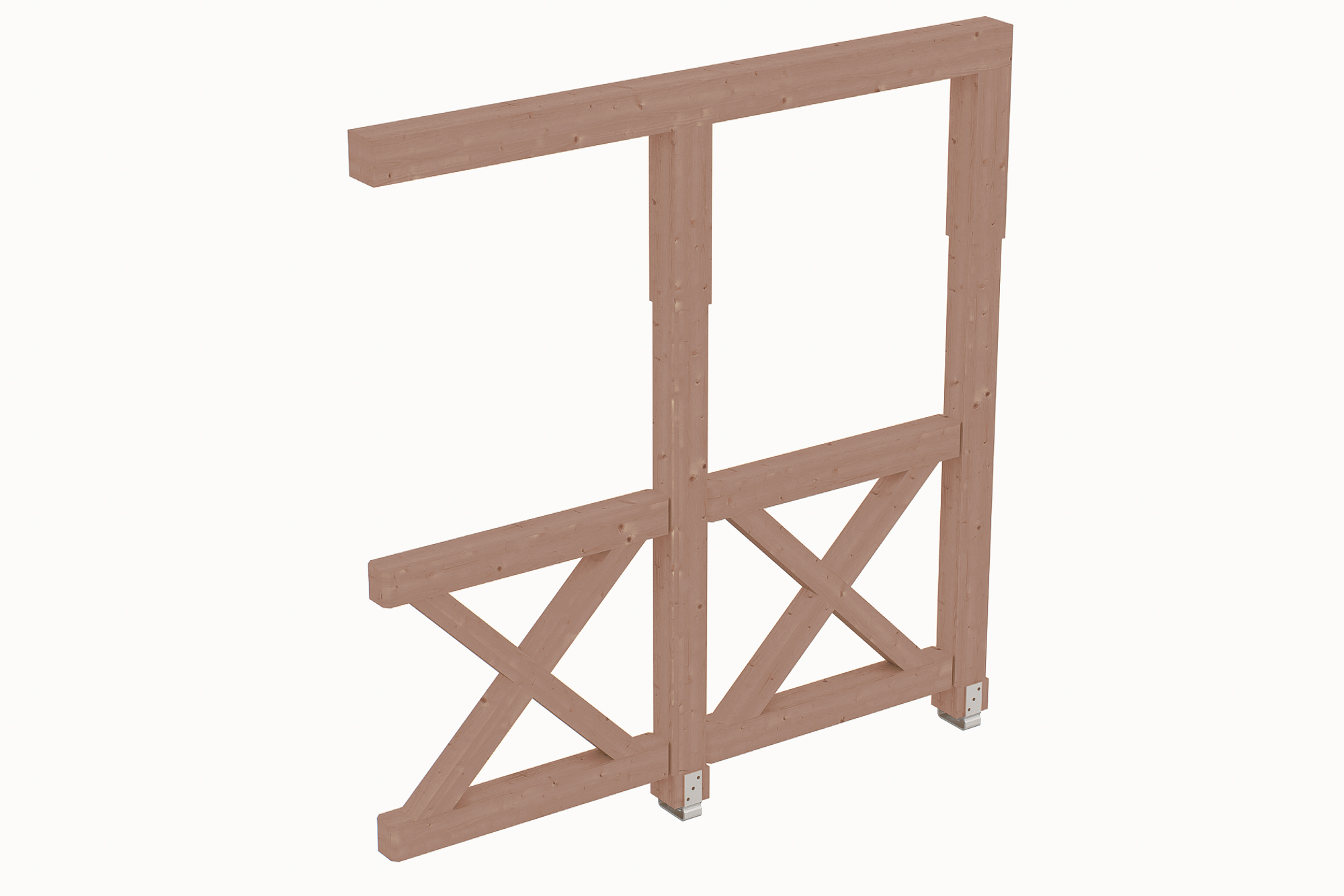 Seitenwand Andreaskreuz 205 x 210 cm, Douglasie, natur