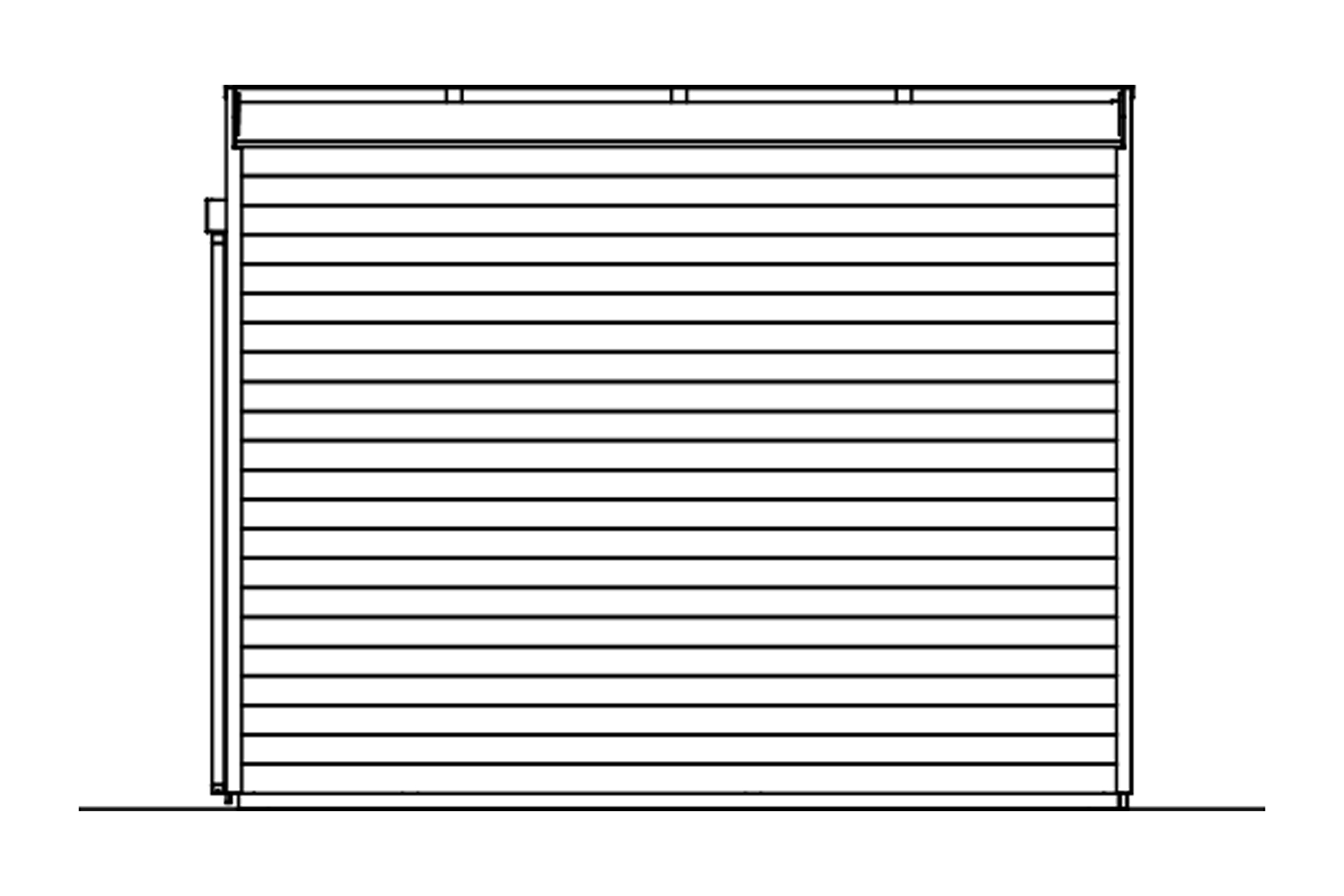Gartenhaus Tokio 2, 340 x 340 cm, doppelschalig, natur