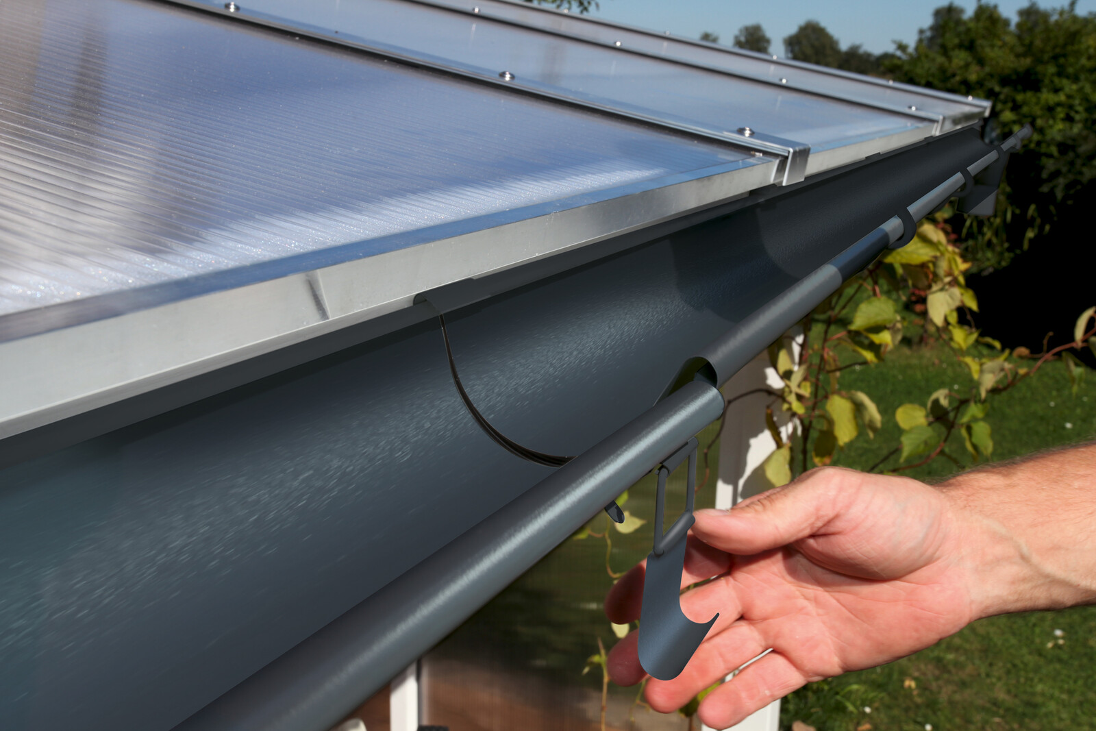 Dešťový okap 324cm, Ocel, antracit