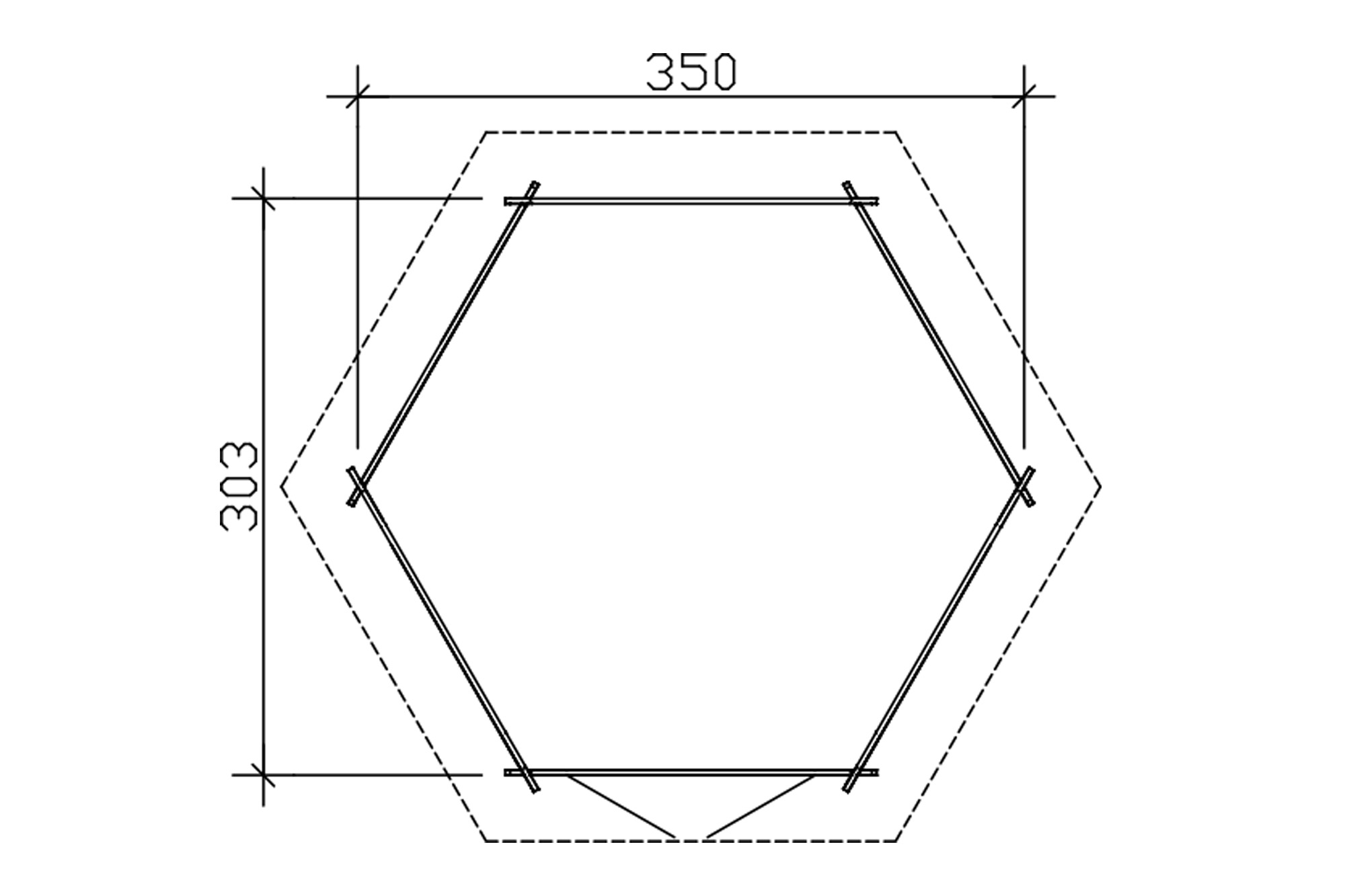 Altán MADEIRA 2, 28mm, 303 x 350 cm, neošetřené