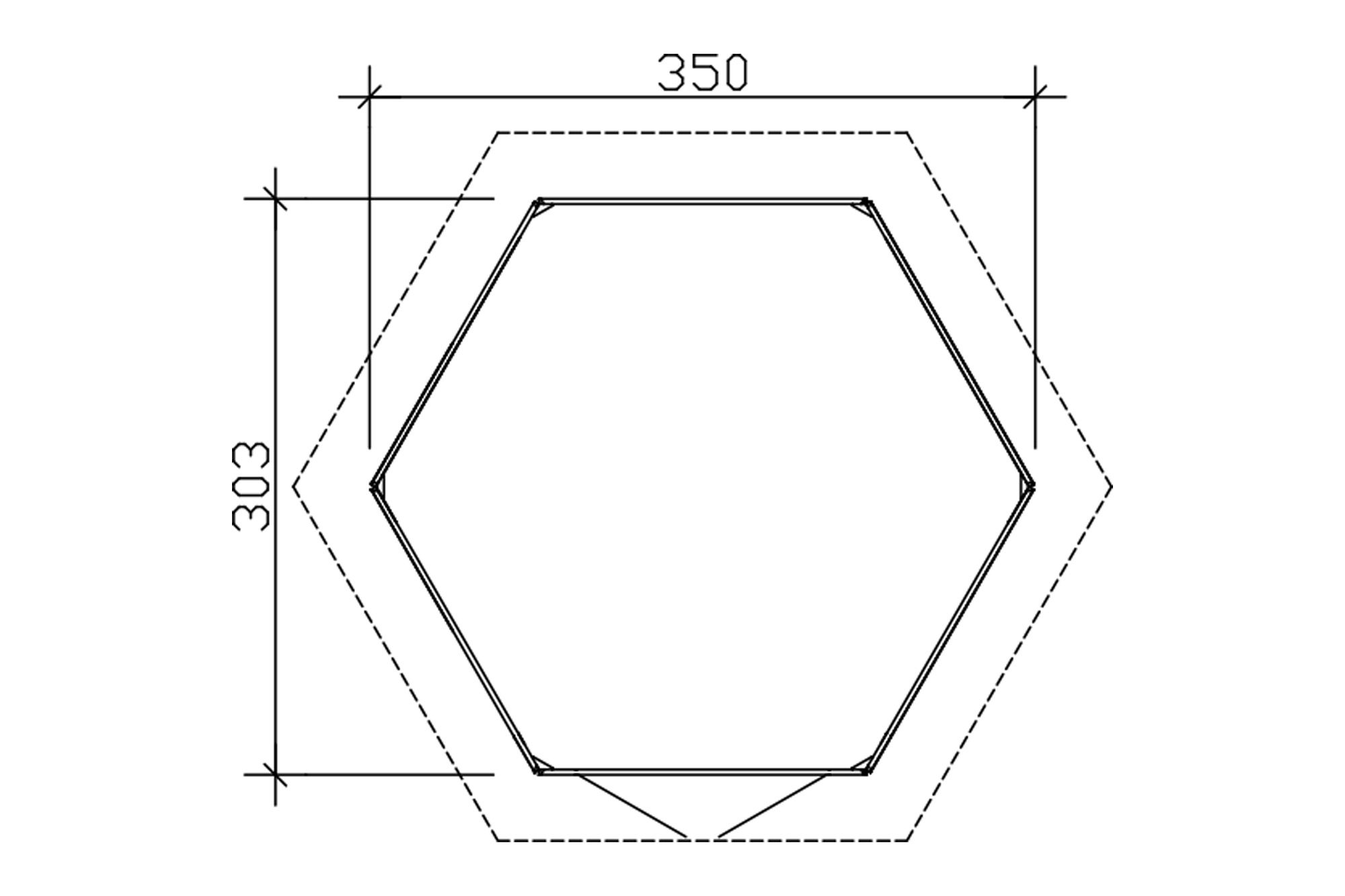 Altán ALMELO, 28mm, 350 x 303 cm, barevně ošetřeno ve vínově červené barvě