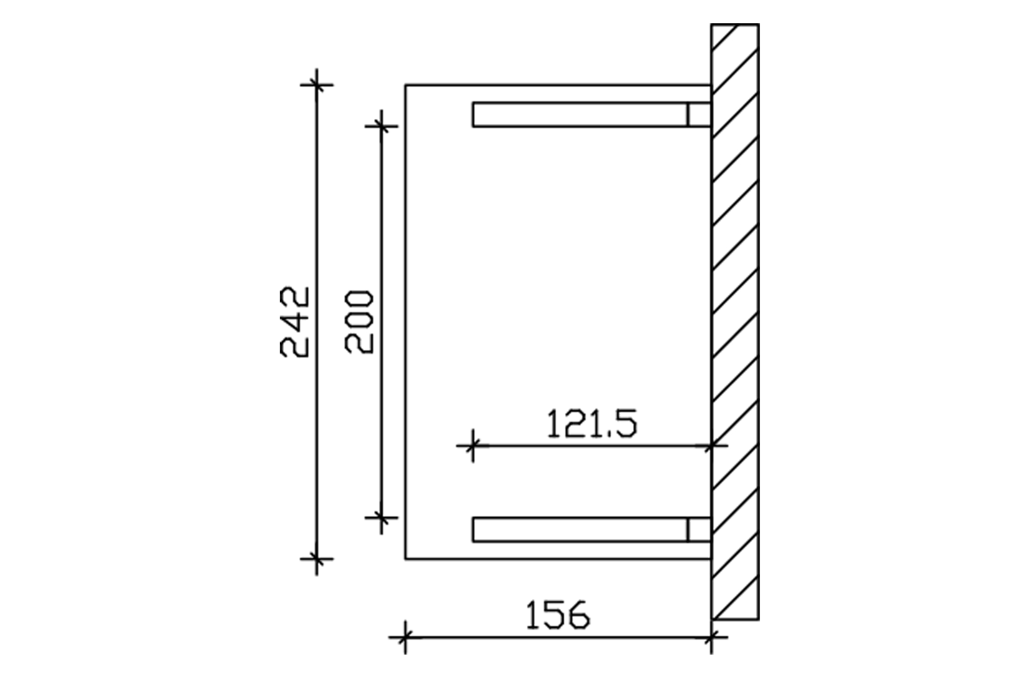 Vordach Paderborn Typ 2, 242 x 156 cm, eiche hell