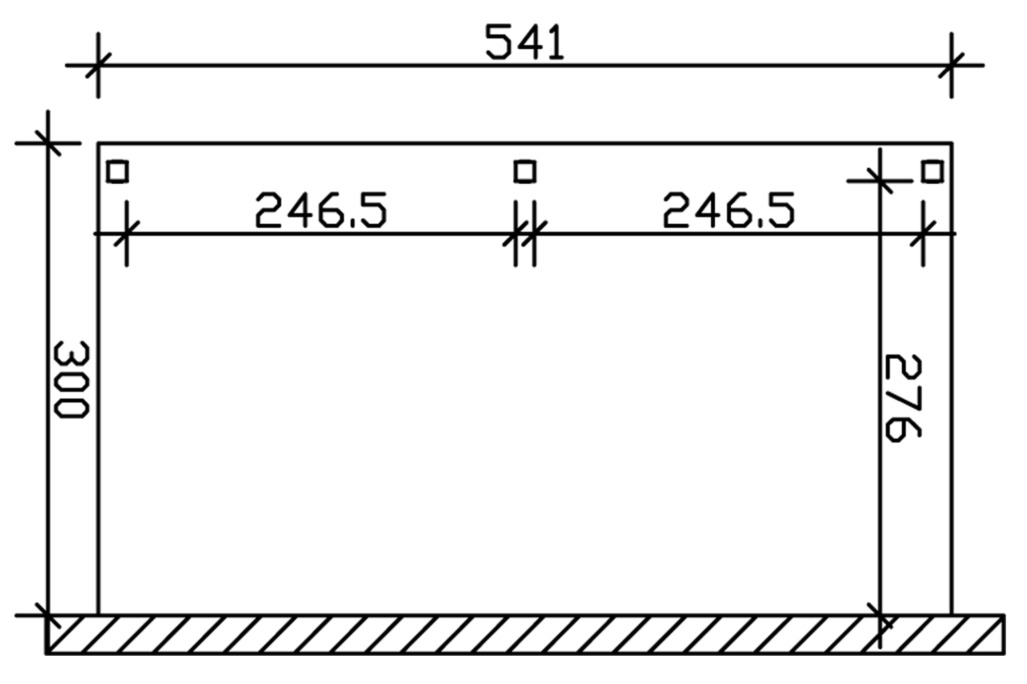 Carport Vogtland 300 x 541 cm, untreated