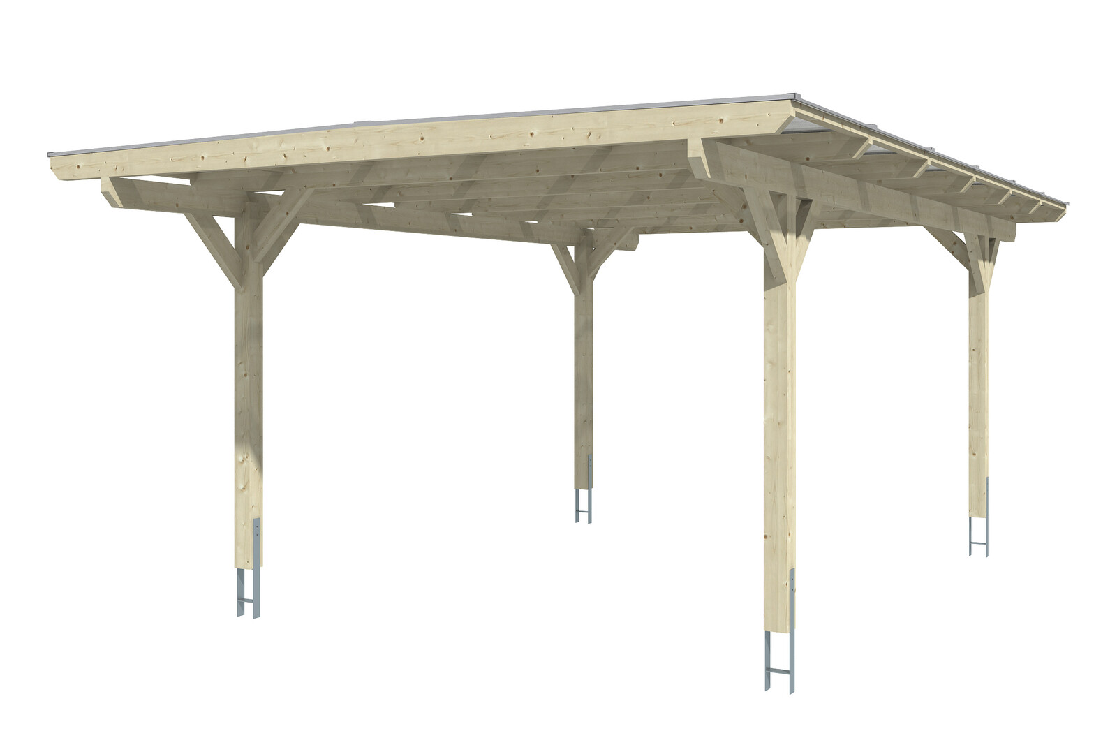 Carport Odenwald 428 x 648 cm, eiche hell