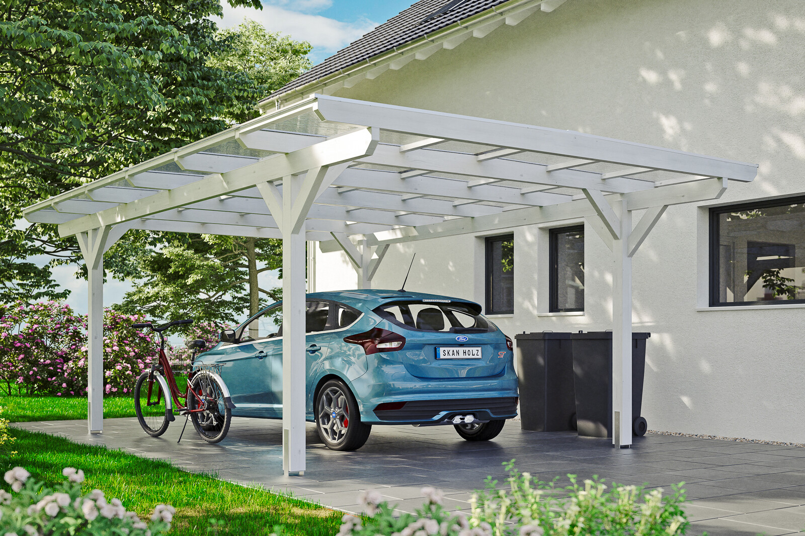 Carport Odenwald 428 x 648 cm, weiß